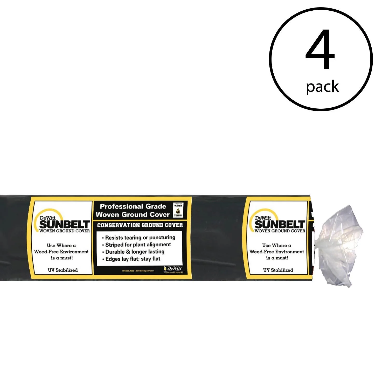 DeWitt Sunbelt 3' Wide Weed Barrier Landscape Fabric Ground Cover, 300' (4 Pack) - Image 2