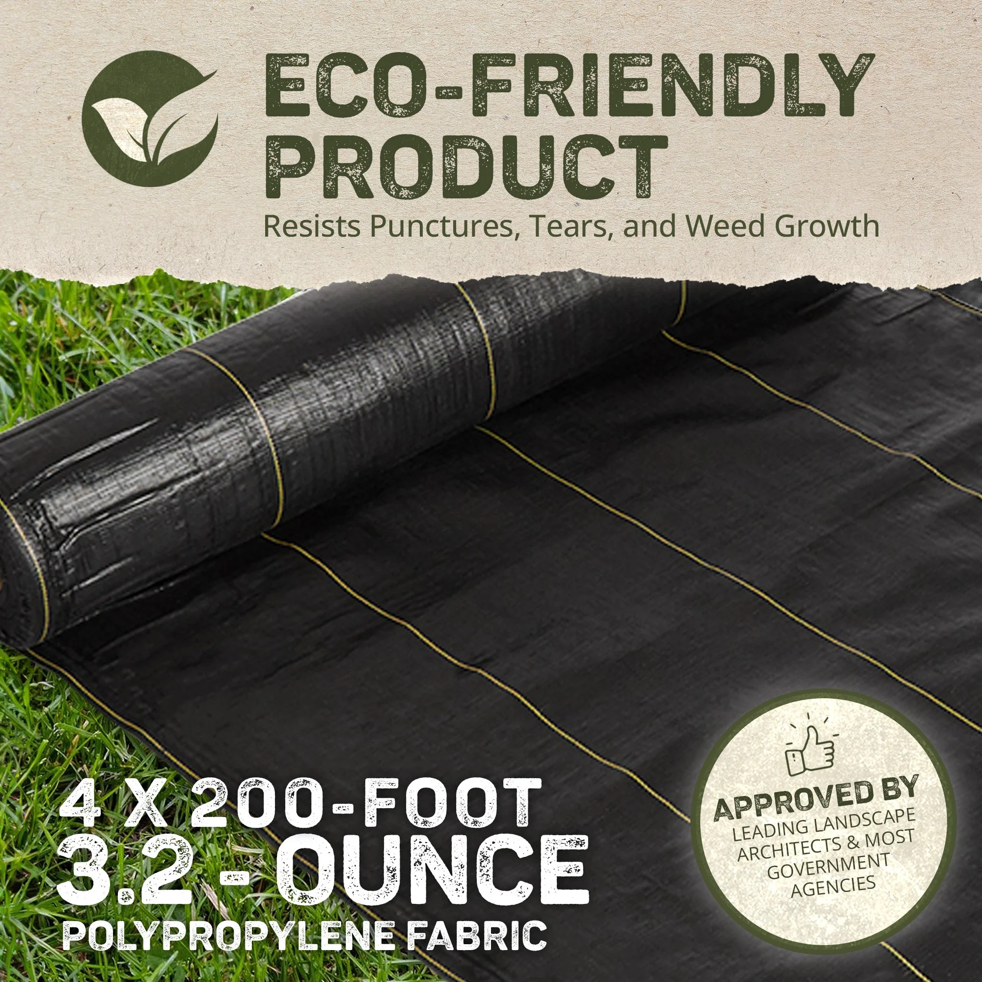 DeWitt Sunbelt 4 Foot Woven Barrier Landscape Fabric Ground Cover, 200 Feet - Image 4