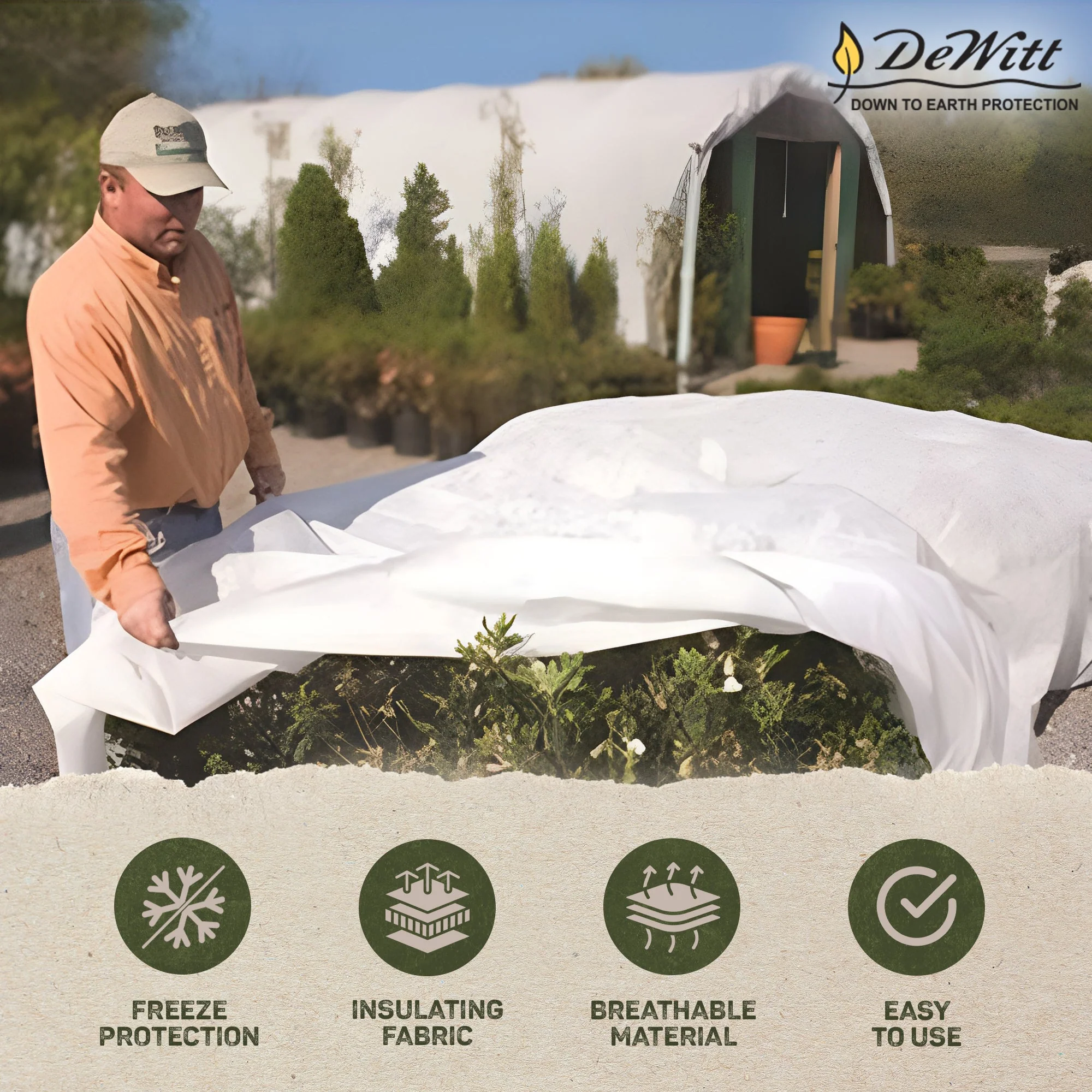 DeWitt Supreme 6 x 50 Foot Plant Frost Protection Winterization Freeze Blanket - Image 2