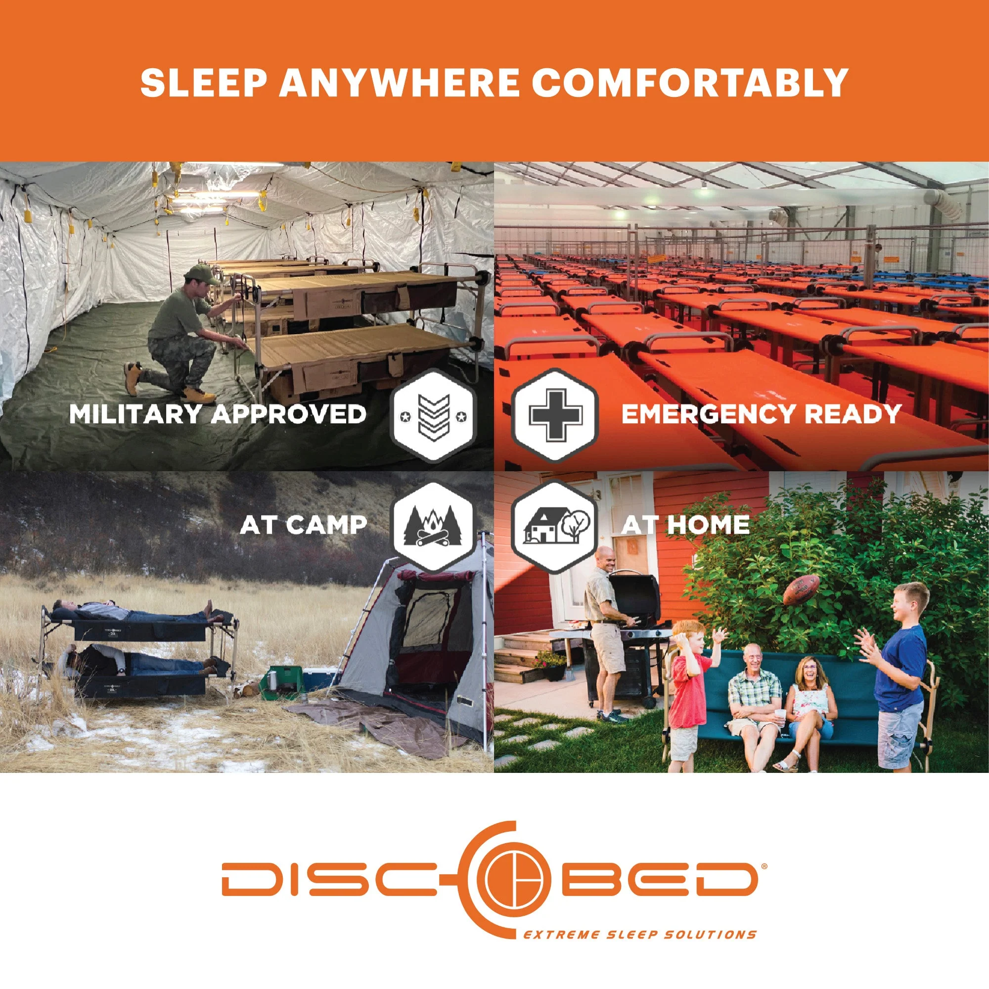 Disc-O-Bed 4 Pack Stack Adapter Kit for Disc-O-Bed Camping Cot Systems, Beige - Image 7