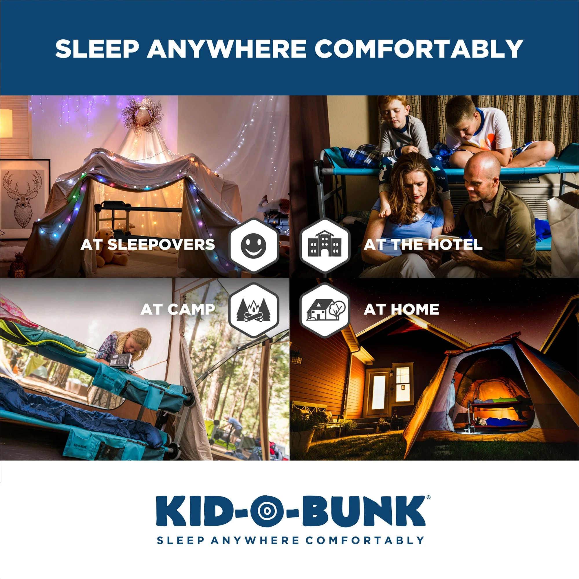 Disc-O-Bed Kid-O-Bunk Benchable Double Toddler Bed with Storage Organizers, Tan - Image 7