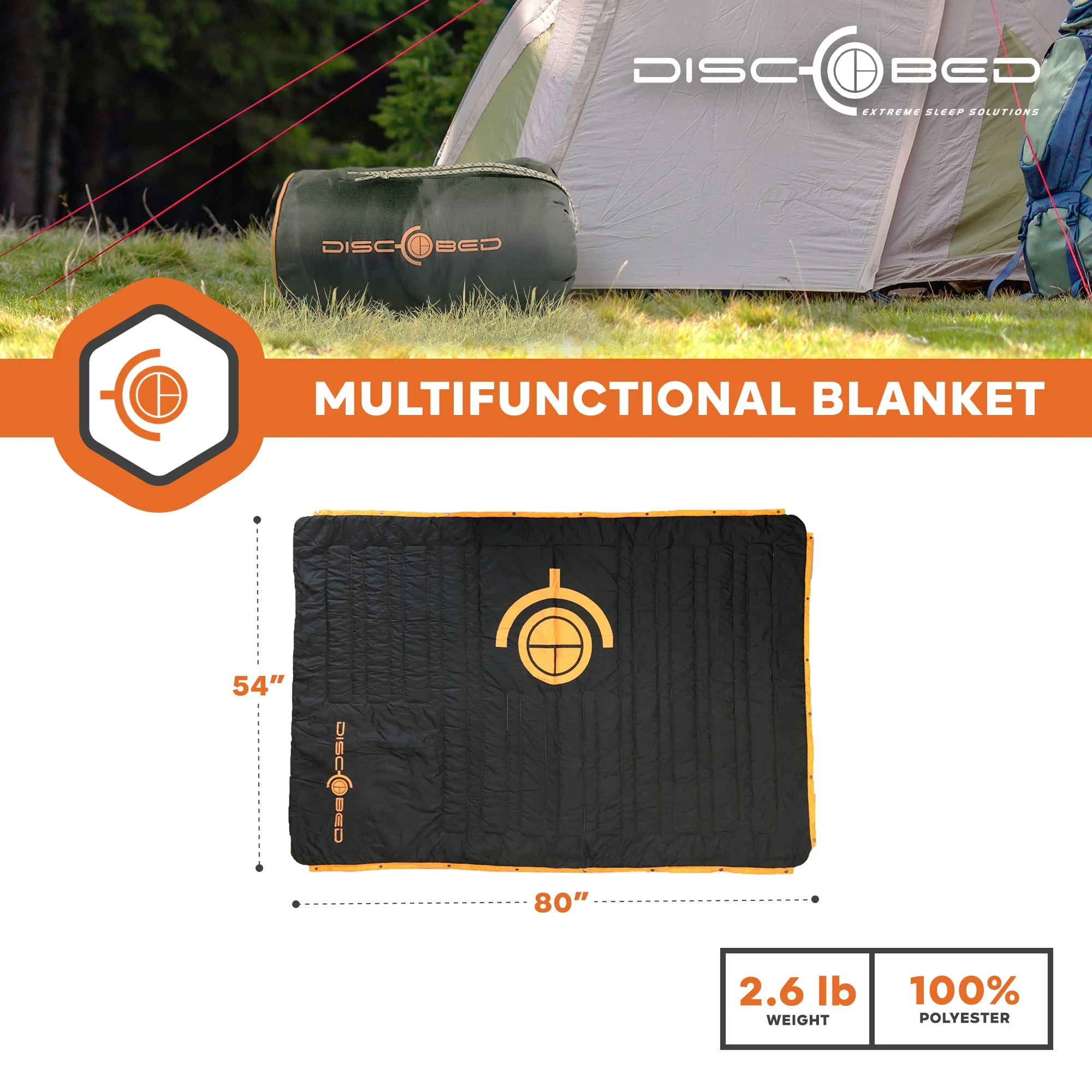 Disc-O-Bed Multifunctional Blanket with Snap Fastener and Fleece Interior, Black - Image 5
