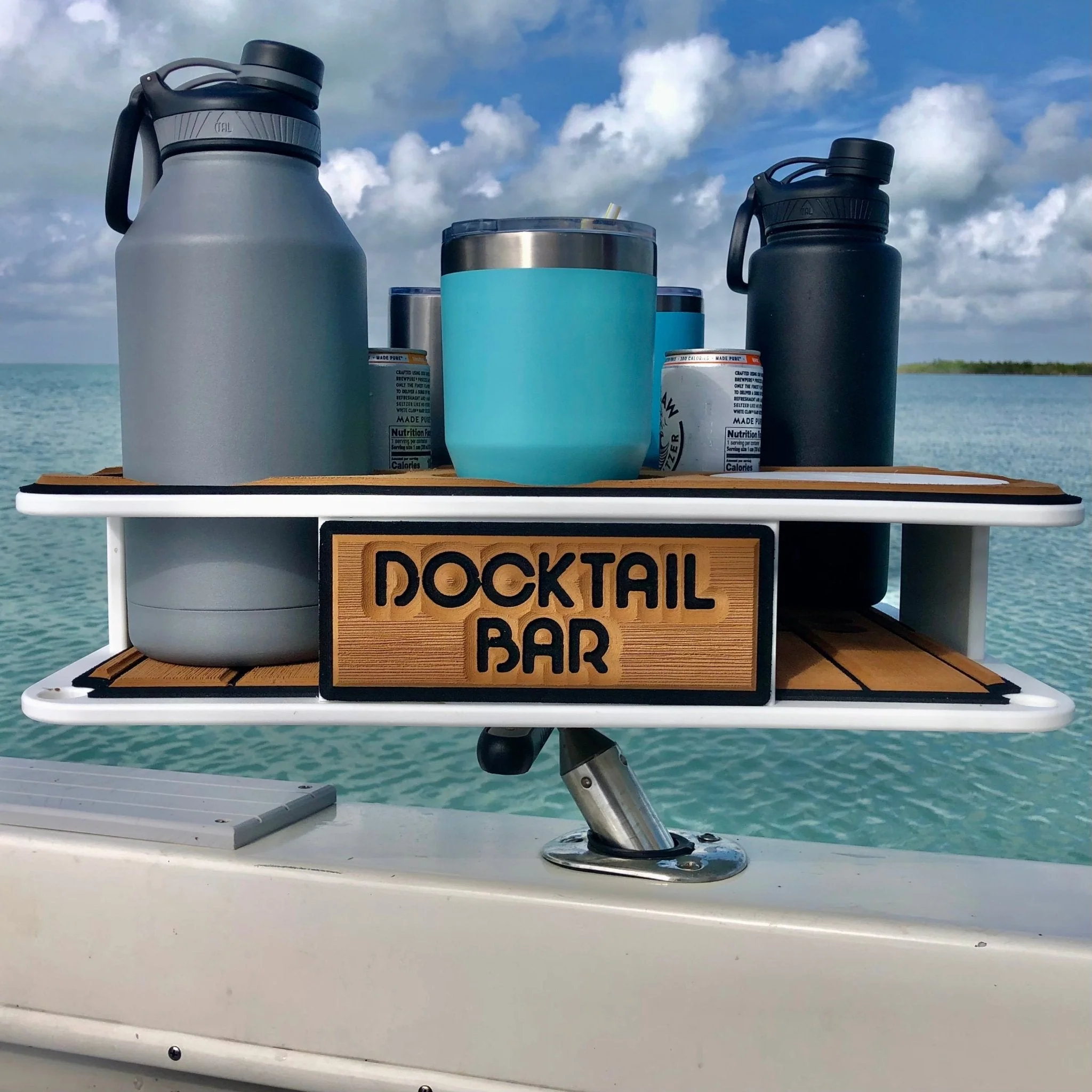 Docktail Boat Table Caddy with Adjustable Rod Holder Mount - Image 2