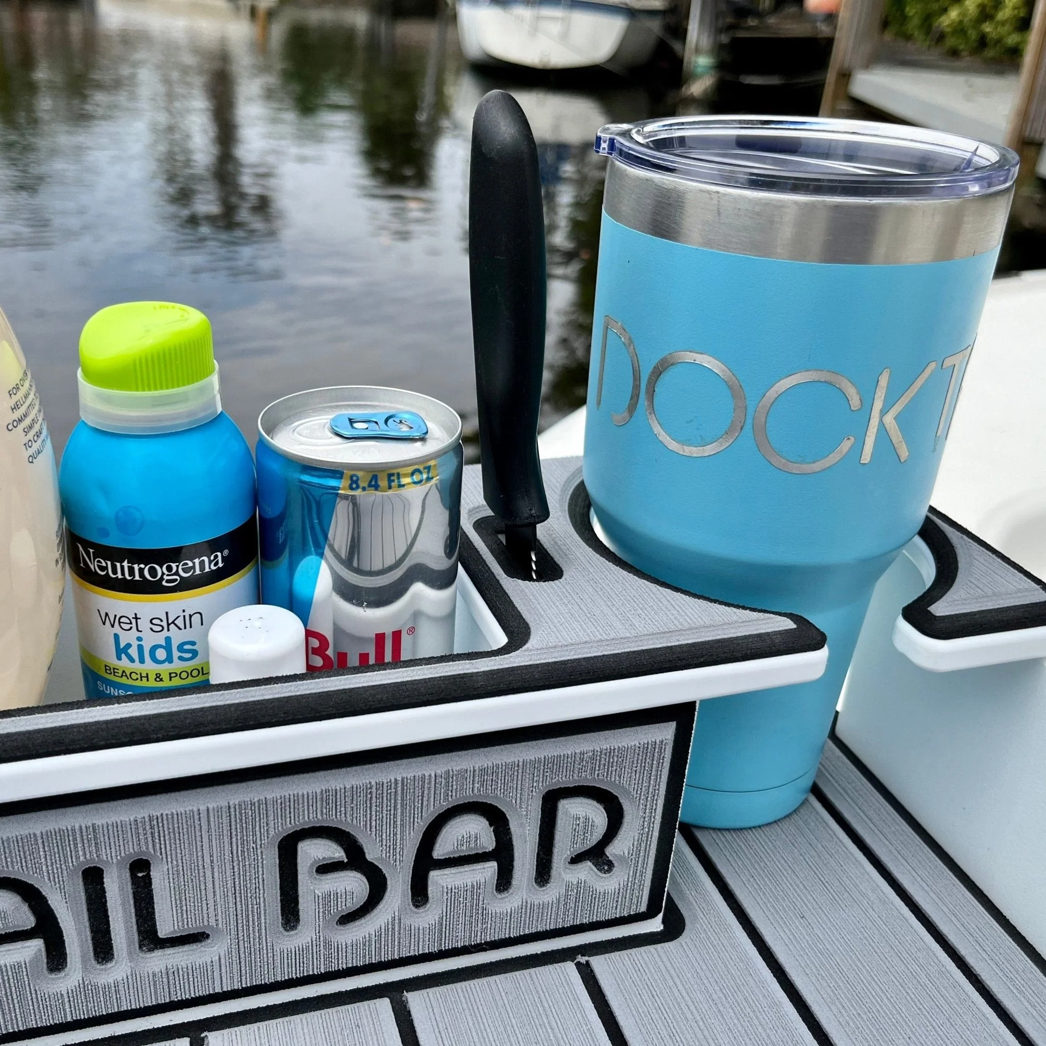 Docktail Utility Boat Table Accessory with Adjustable Rod Holder Mount - Image 19