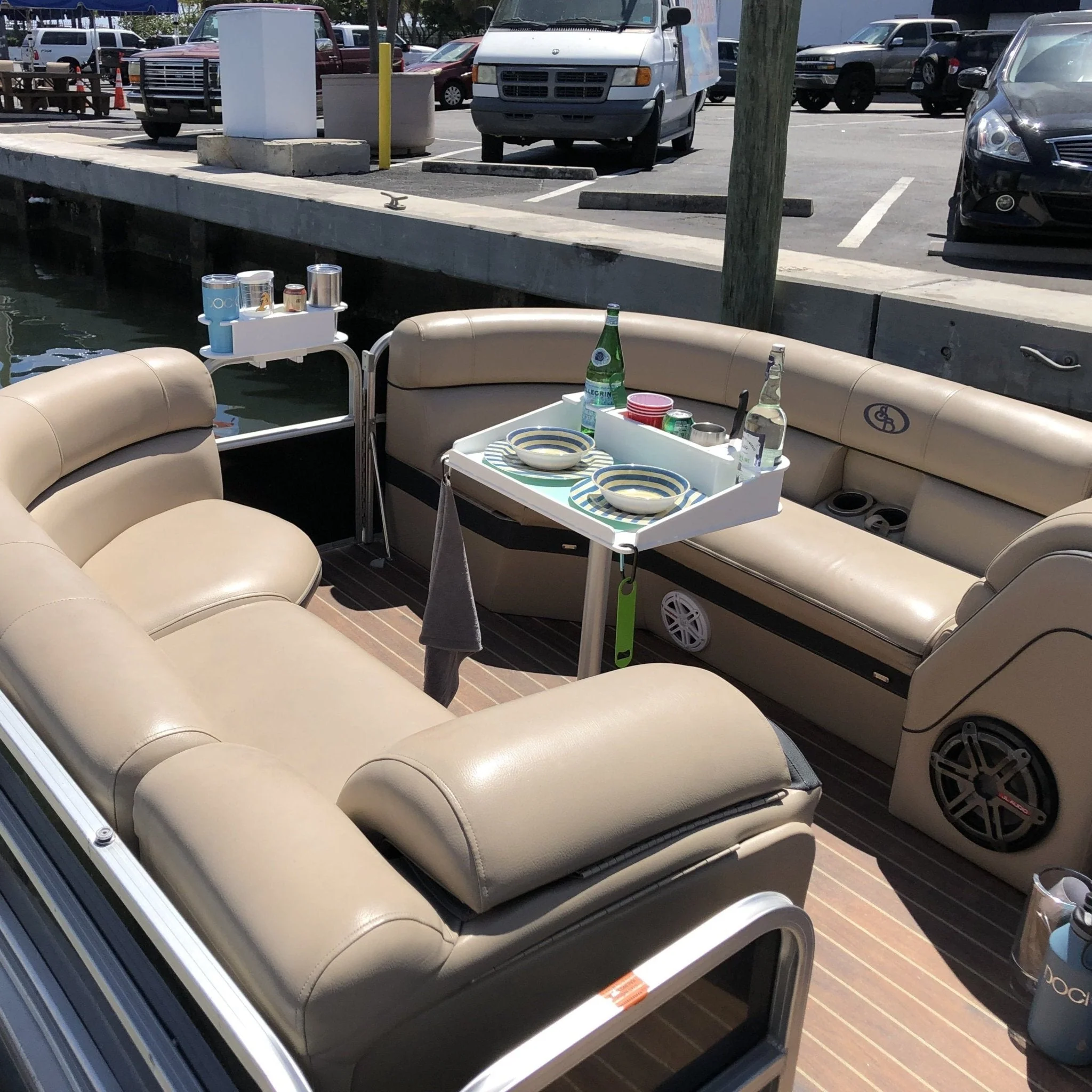 Docktail Utility Boat Table with Pedestal Table Attachment Options - Image 15