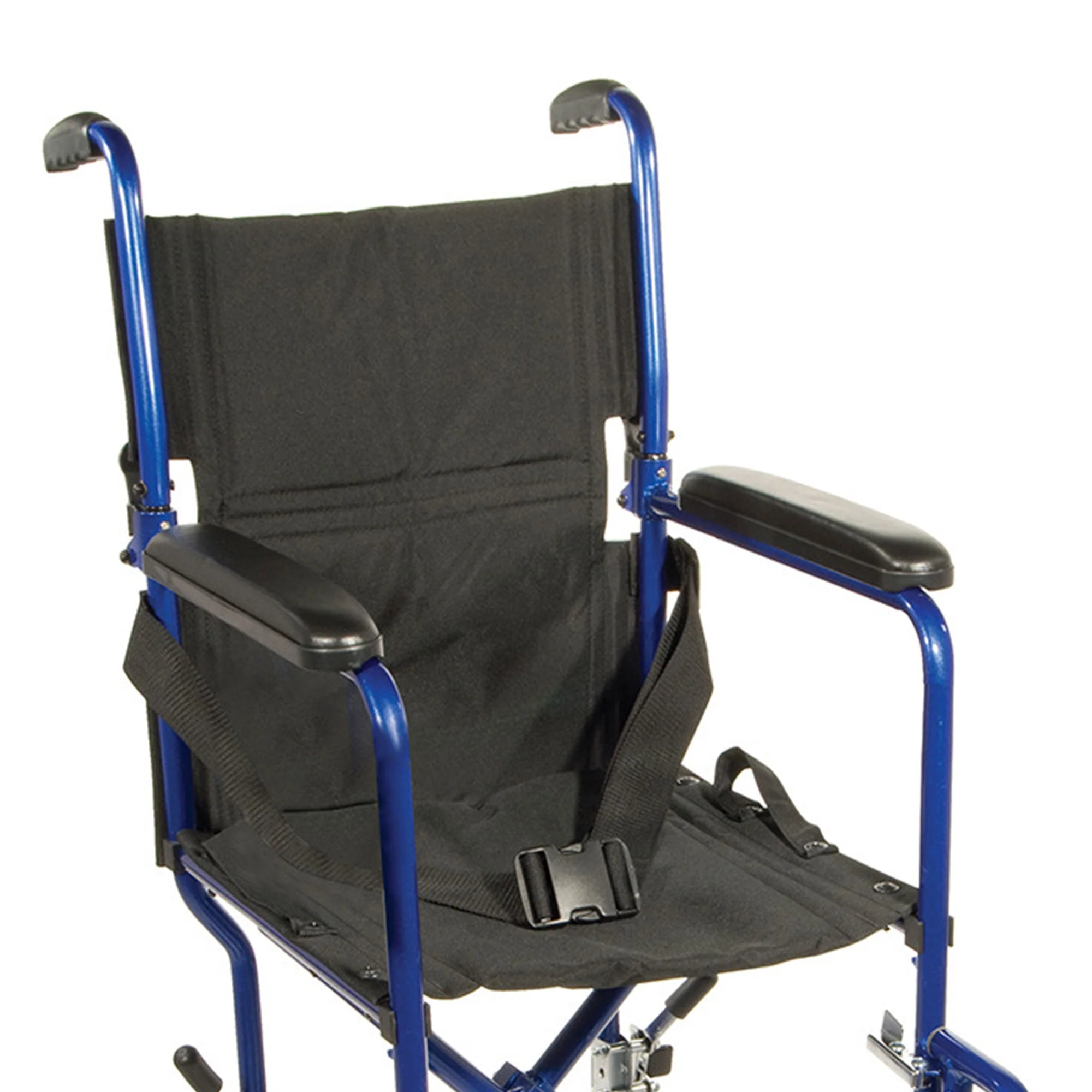 Drive Medical 19 In Lightweight Aluminum Frame Transport Wheelchair Chair, Blue - Image 2