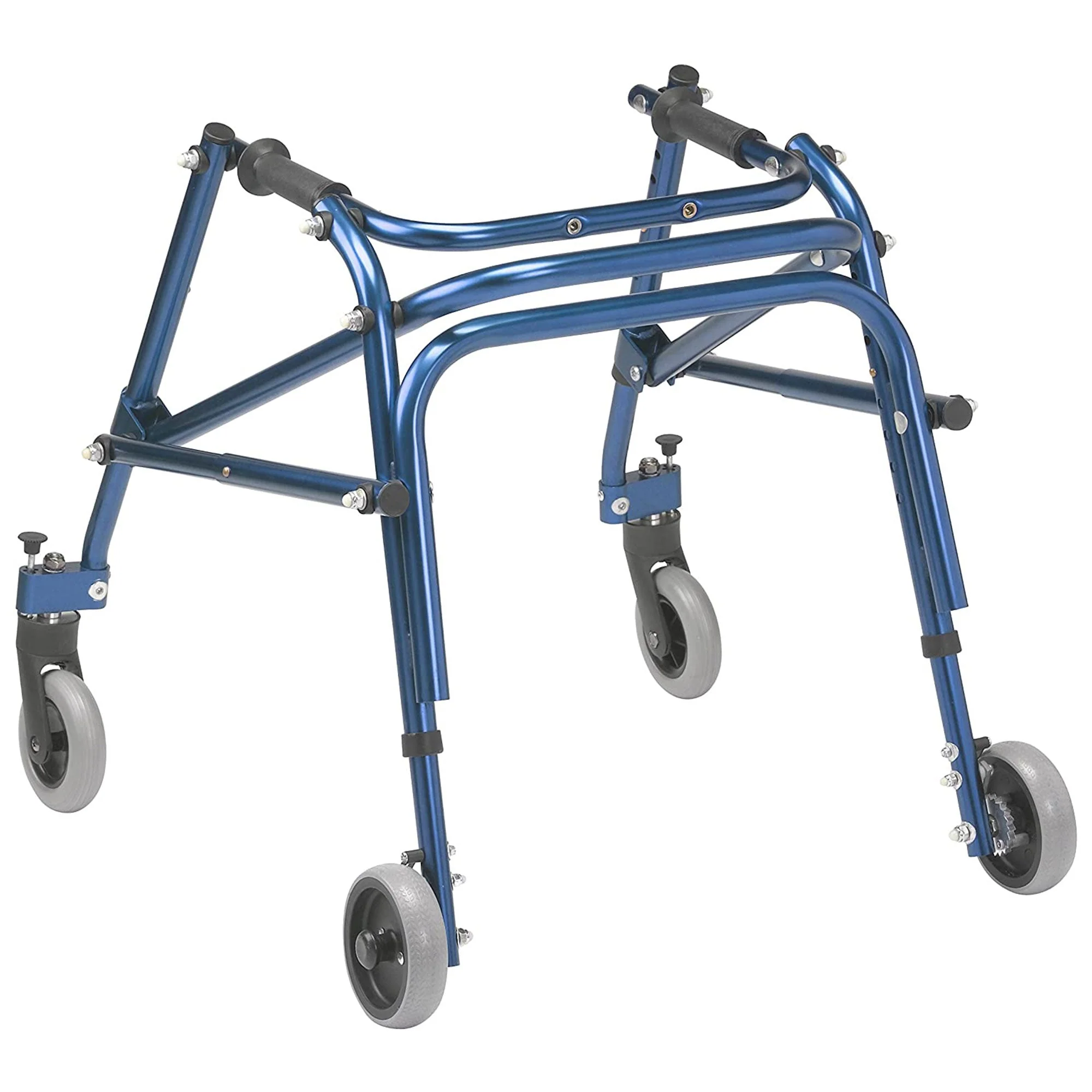 Drive Medical Nimbo Lightweight Aluminum Rolling Posterior Walker, Small, Blue - Image 2