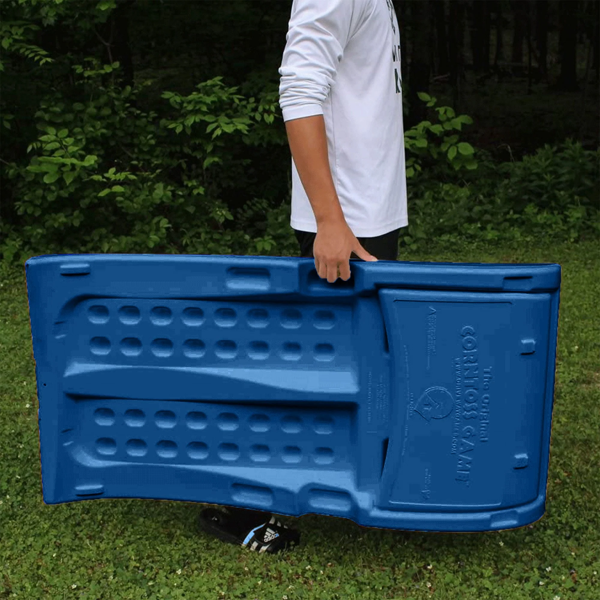 Driveway Games All Weather Indoor/Outdoor Bean Bag Cornhole Board Set, Blue - Image 5