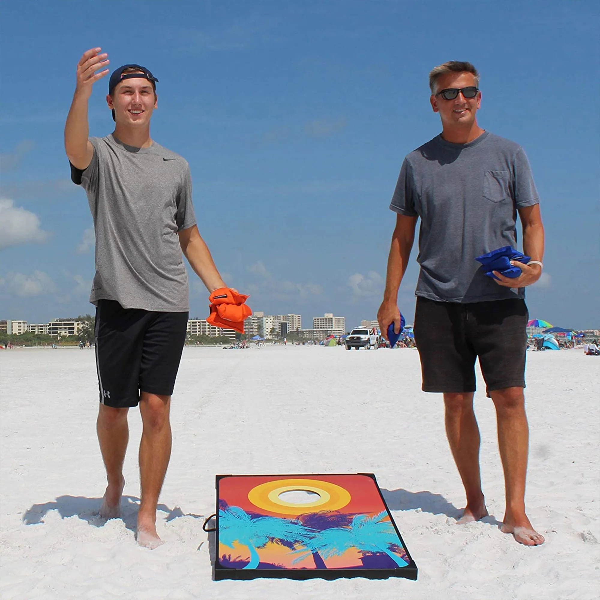 Driveway Games Tailgate Bean Bag Toss Board Cornhole Set w/Carry Bag, Tropical - Image 6
