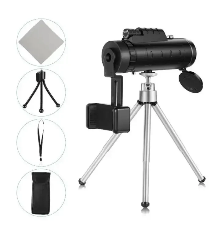 Dual Focus 12x50 Waterproof Monocular Spotting Scope With Universal Phone Mount - Image 2