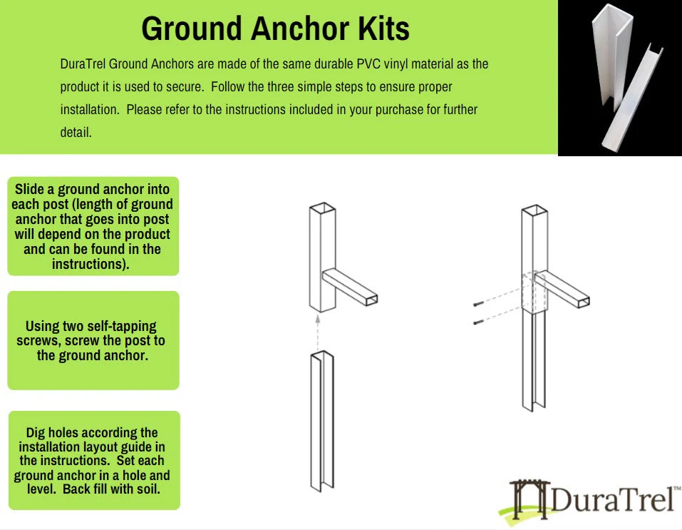 Dura-Trel Bakersfield 28 x 72 x 82 Inch PVC Vinyl Outdoor Garden Patio Arbor - Image 9