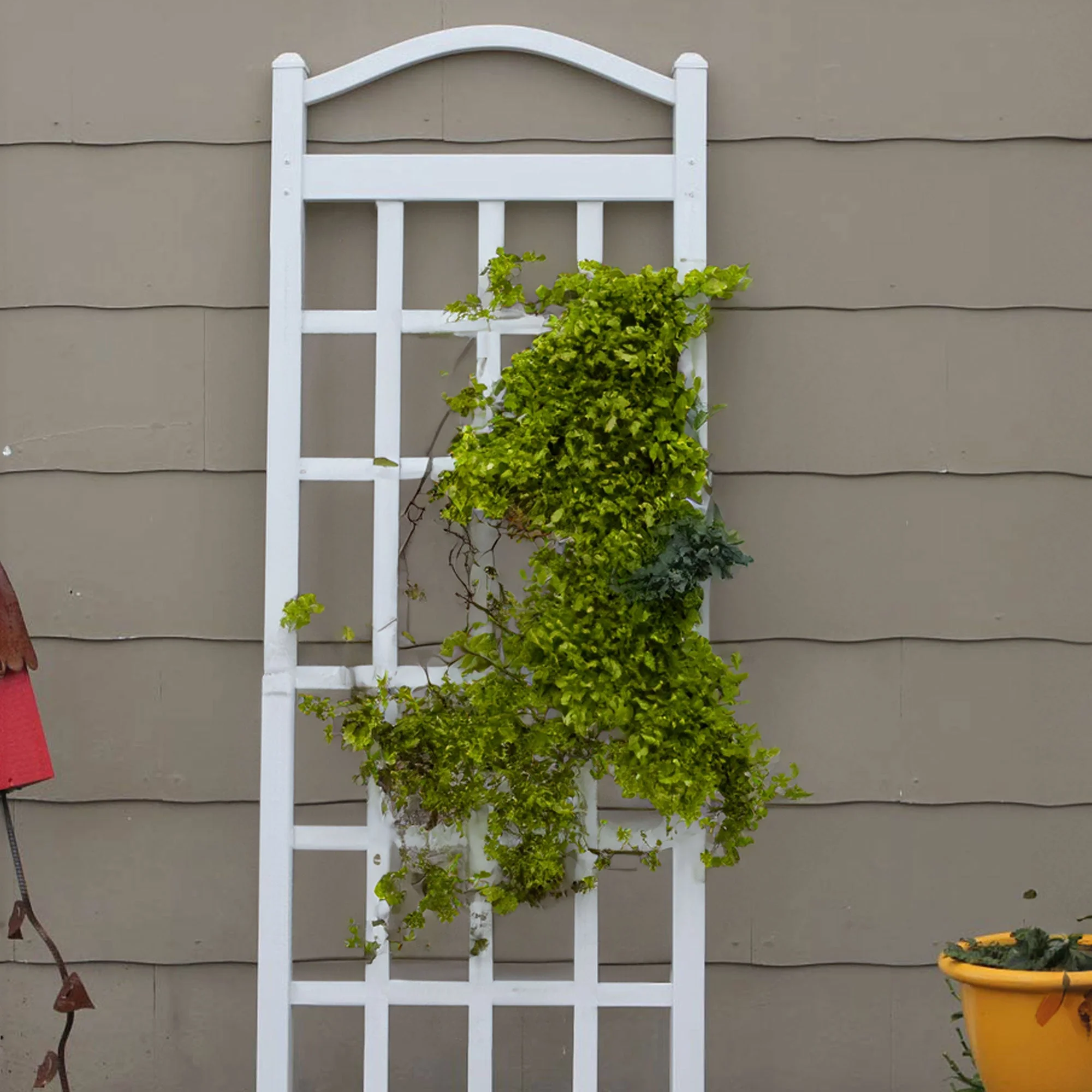 Dura-Trel Cambridge 28 x 75 Inch PVC Vinyl Outdoor Garden Patio Trellis, White - Image 5