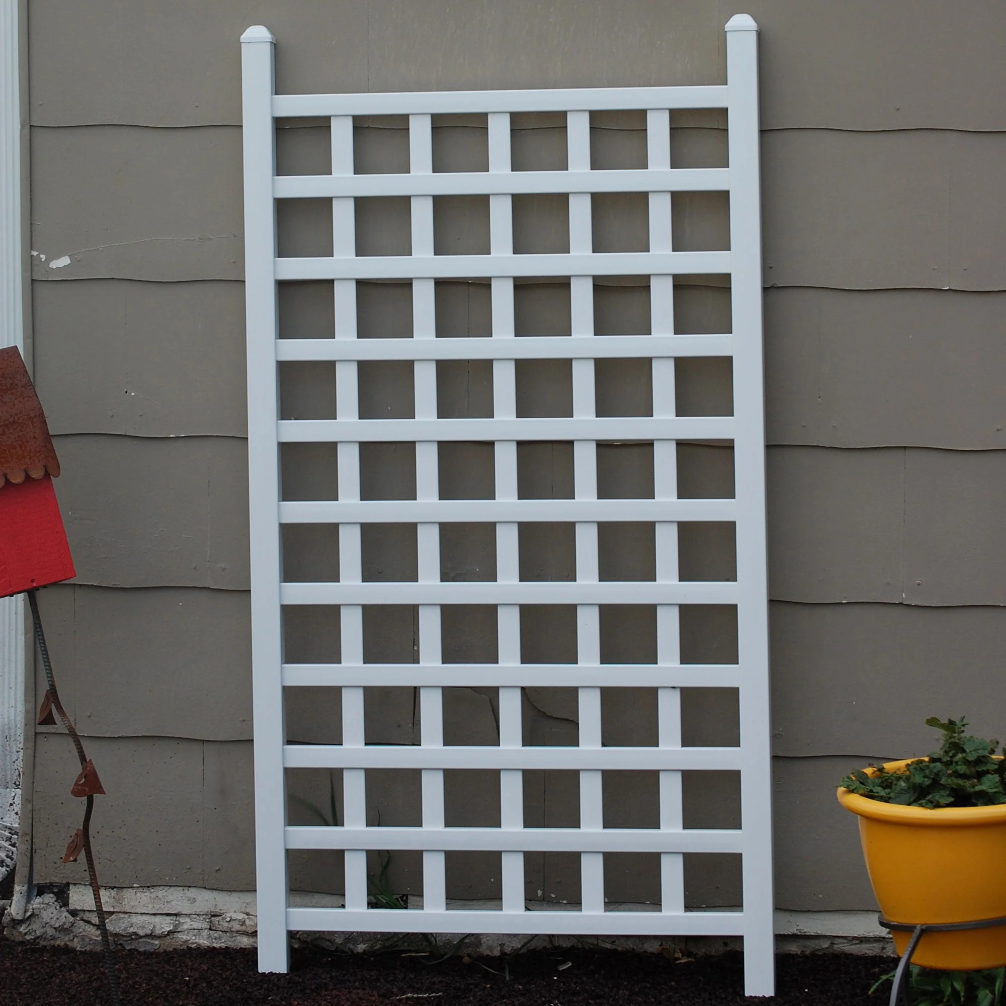 Dura-Trel Country Garden 35 x 66 Inch Vinyl Outdoor Garden Patio Trellis, White - Image 5