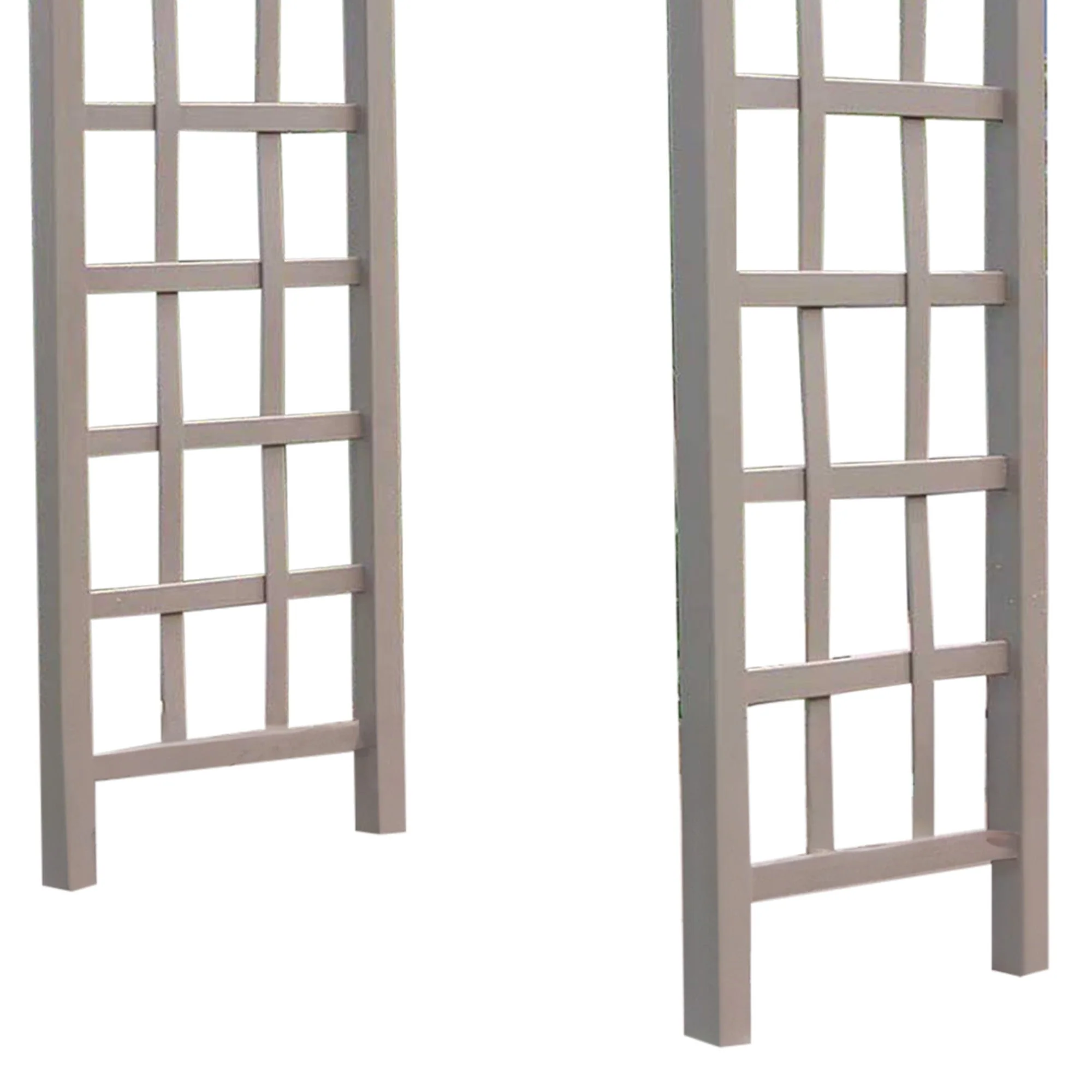 Dura-Trel Elmwood Arbor 57" x 84" PVC Outdoor Garden Arch Lattice Trellis, Mocha - Image 9