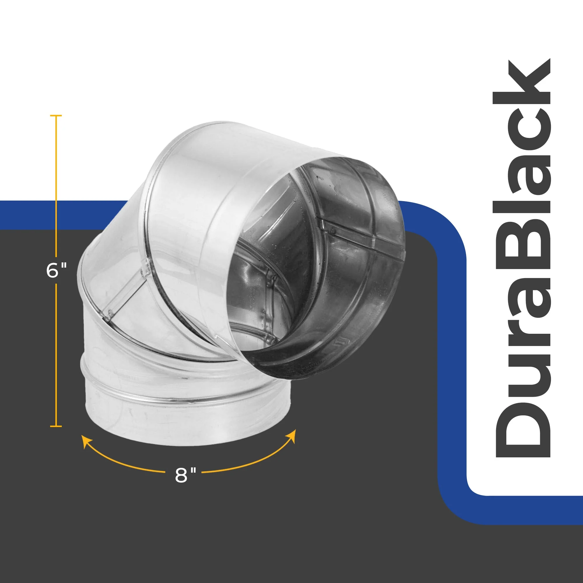 DuraVent DBK 6 in Stainless Steel Single Wall 90 Degree Elbow Stove Pipe, Silver - Image 3