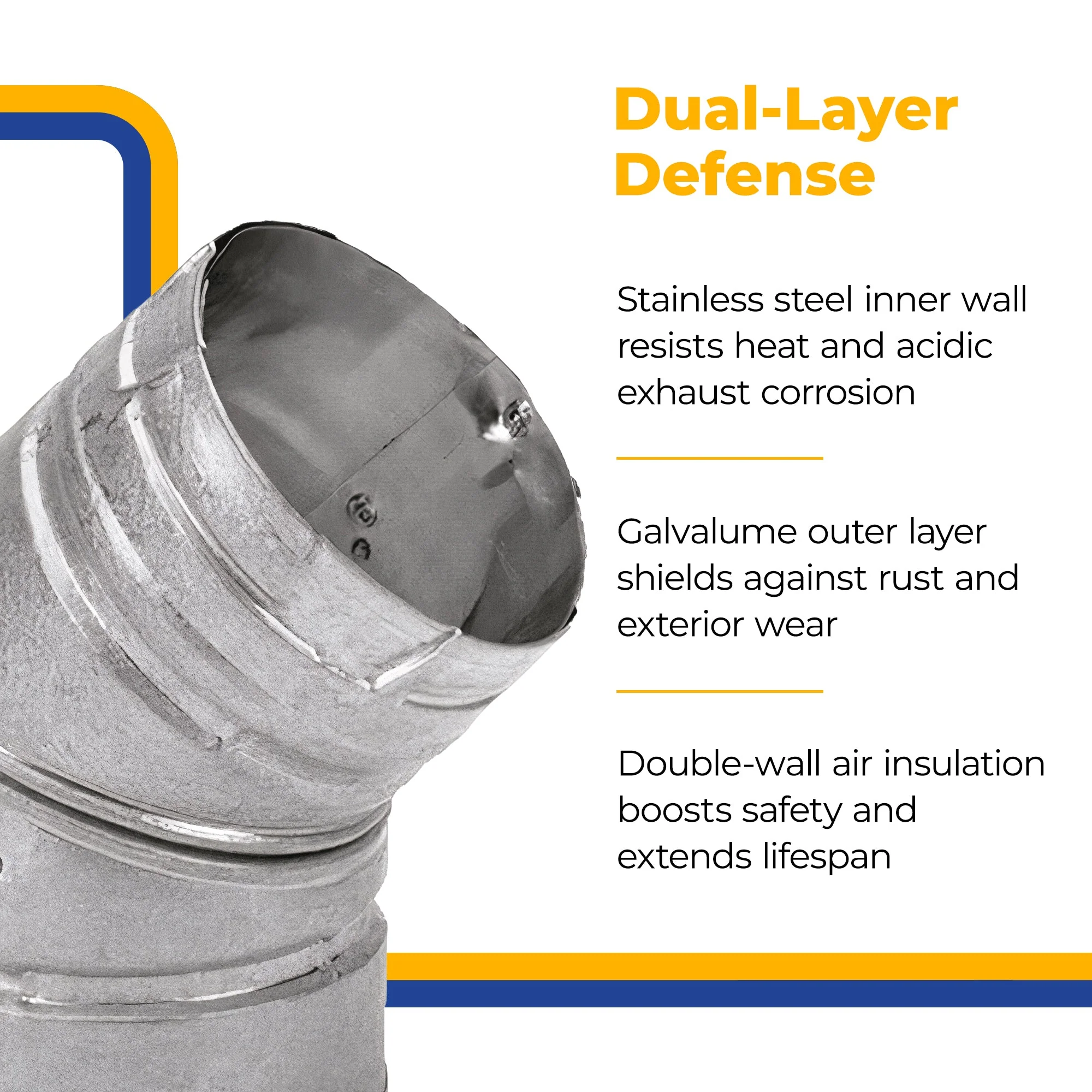 DuraVent PelletVent 6 Inches Stainless Steel 45 Degree Elbow Stove Pipe, Silver - Image 4