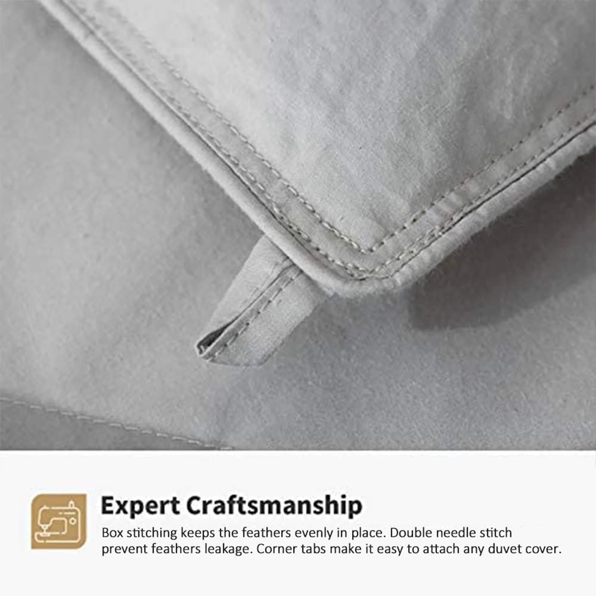DWR Premium Grey Feathers Down Comforter Duvet Insert with Ultra Soft Cotton - Image 3