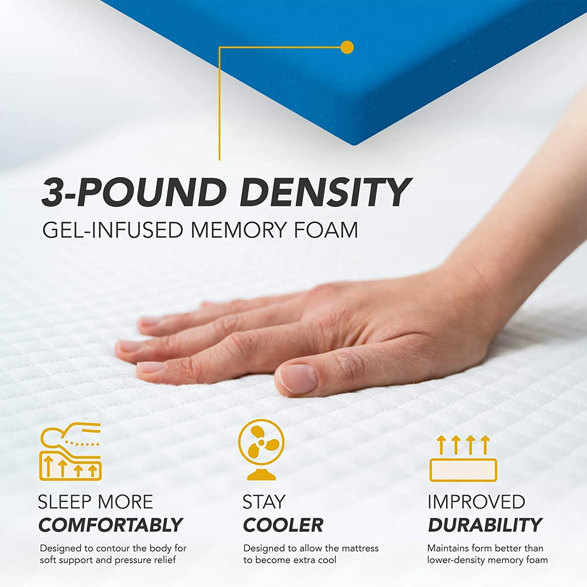 Dynasty Mattress 10 Inch CoolBreeze Gel Memory Foam RV Queen Mattress for Camper - Image 6