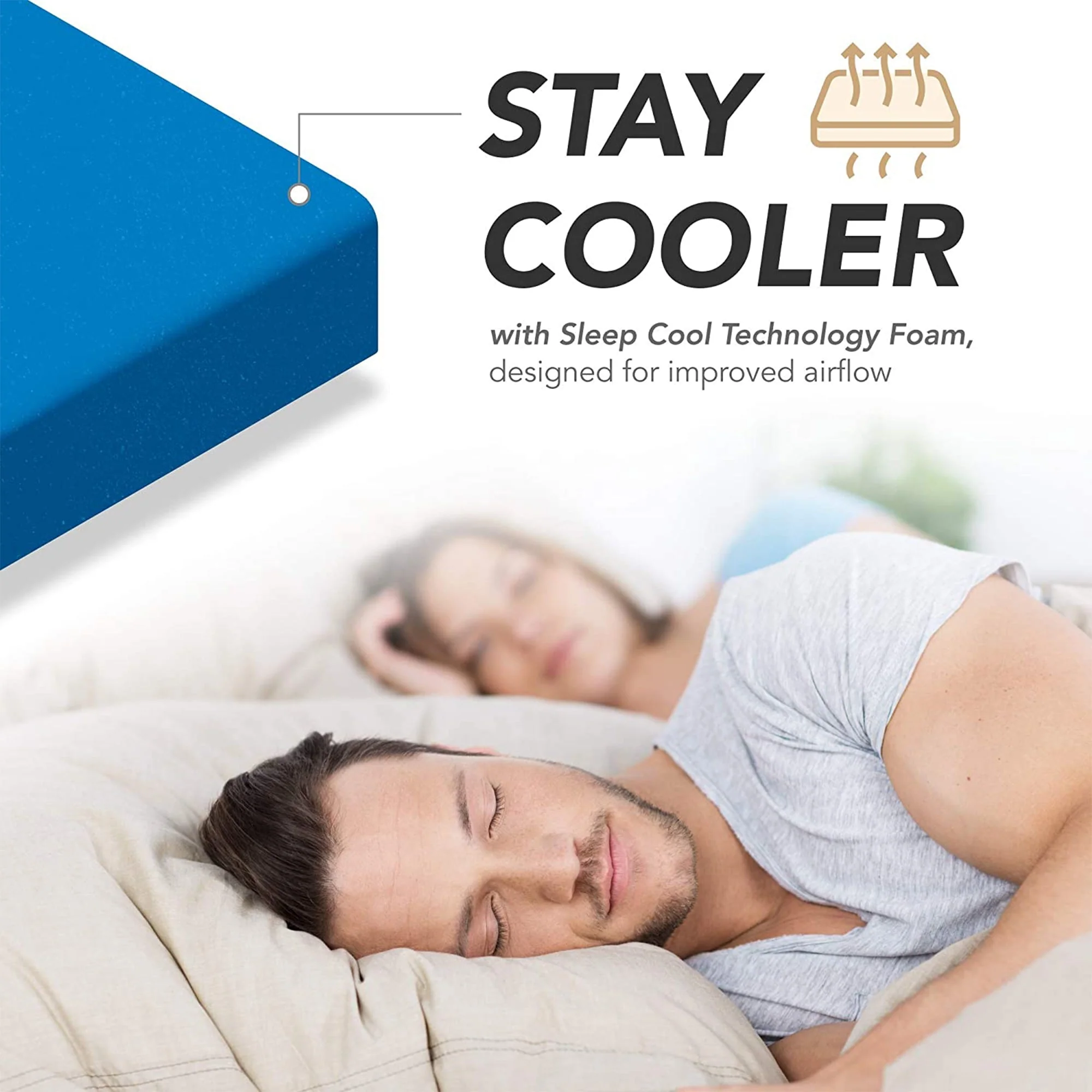 Dynasty Mattress 14.5 Inch CoolBreeze Gel Memory Plush Queen Size Foam Mattress Bed - Image 3