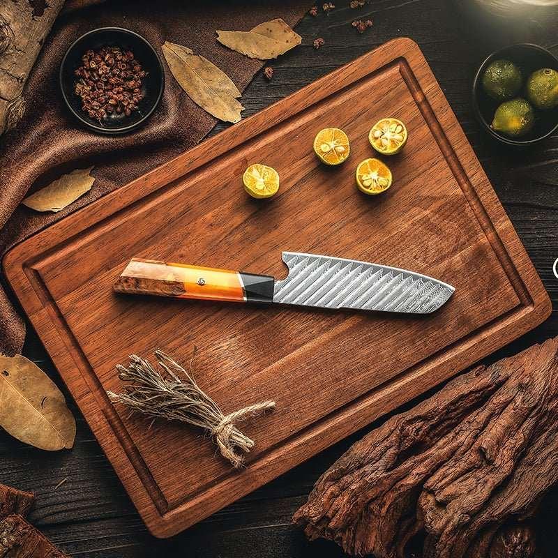 Elite Series VG10 Damascus Knife Set with Burl Wood Handles - Image 16