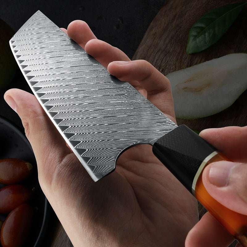 Elite Series VG10 Damascus Knife Set with Burl Wood Handles - Image 18