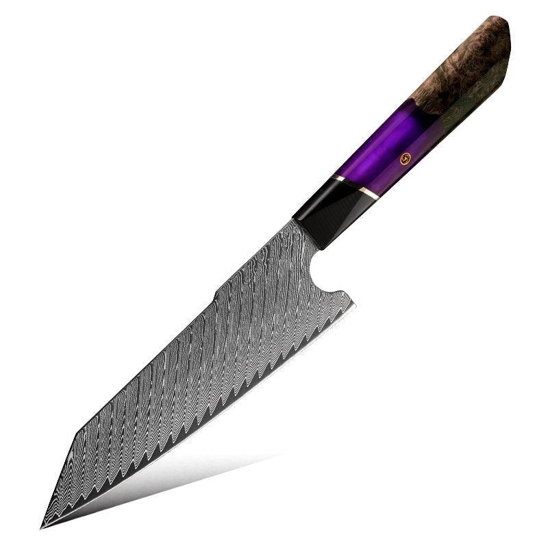 Elite Series VG10 Damascus Knife Set with Burl Wood Handles - Image 5