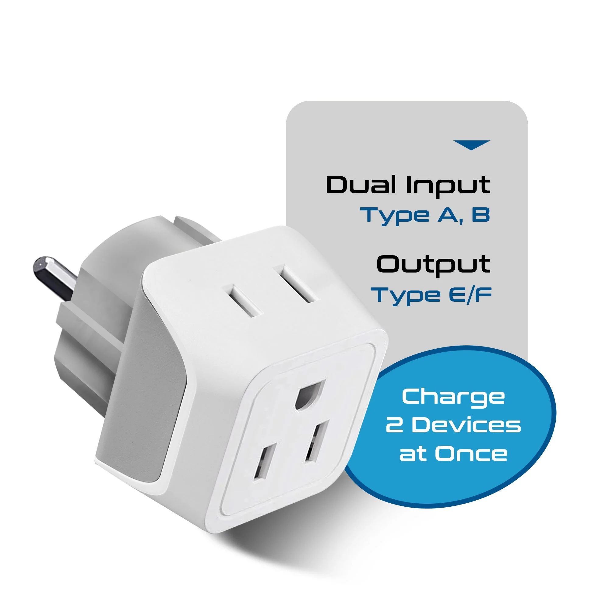 Europe (Schuko) Travel Adapter - Type E/F - Ultra Compact (CT-9, 3 Pack) - Image 5