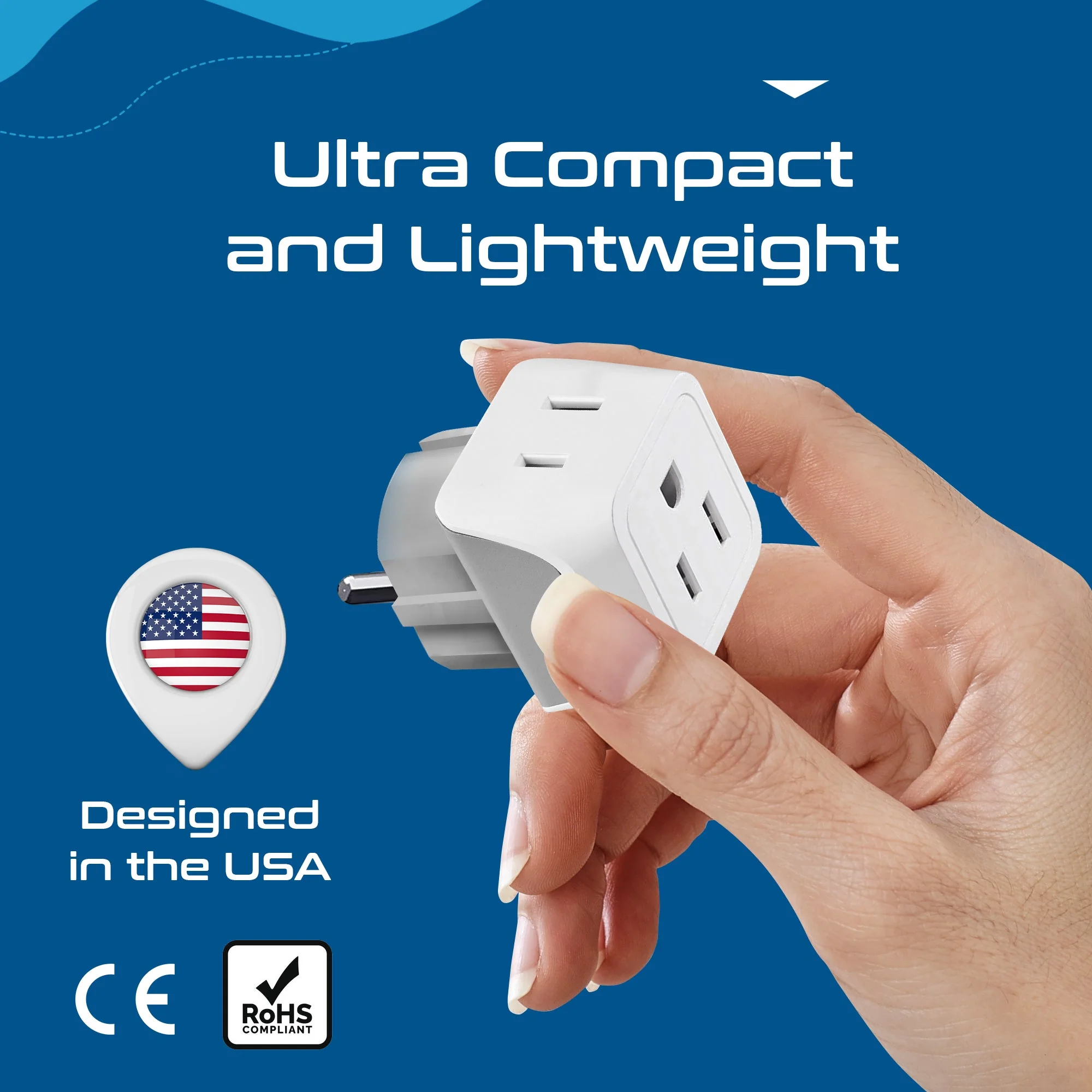 Europe (Schuko) Travel Adapter - Type E/F - Ultra Compact (CT-9, 3 Pack) - Image 7