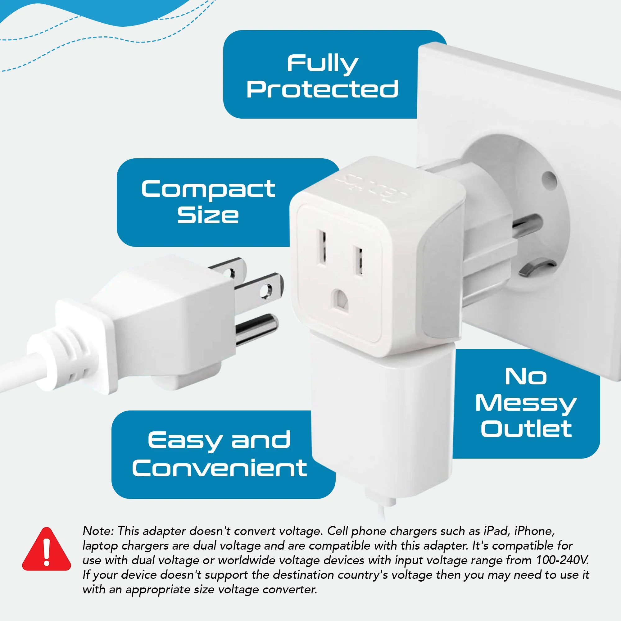 European Travel Adapter Set - Type C, E/F, G, L - 4pcs (CT-EU-4SET) - Image 2