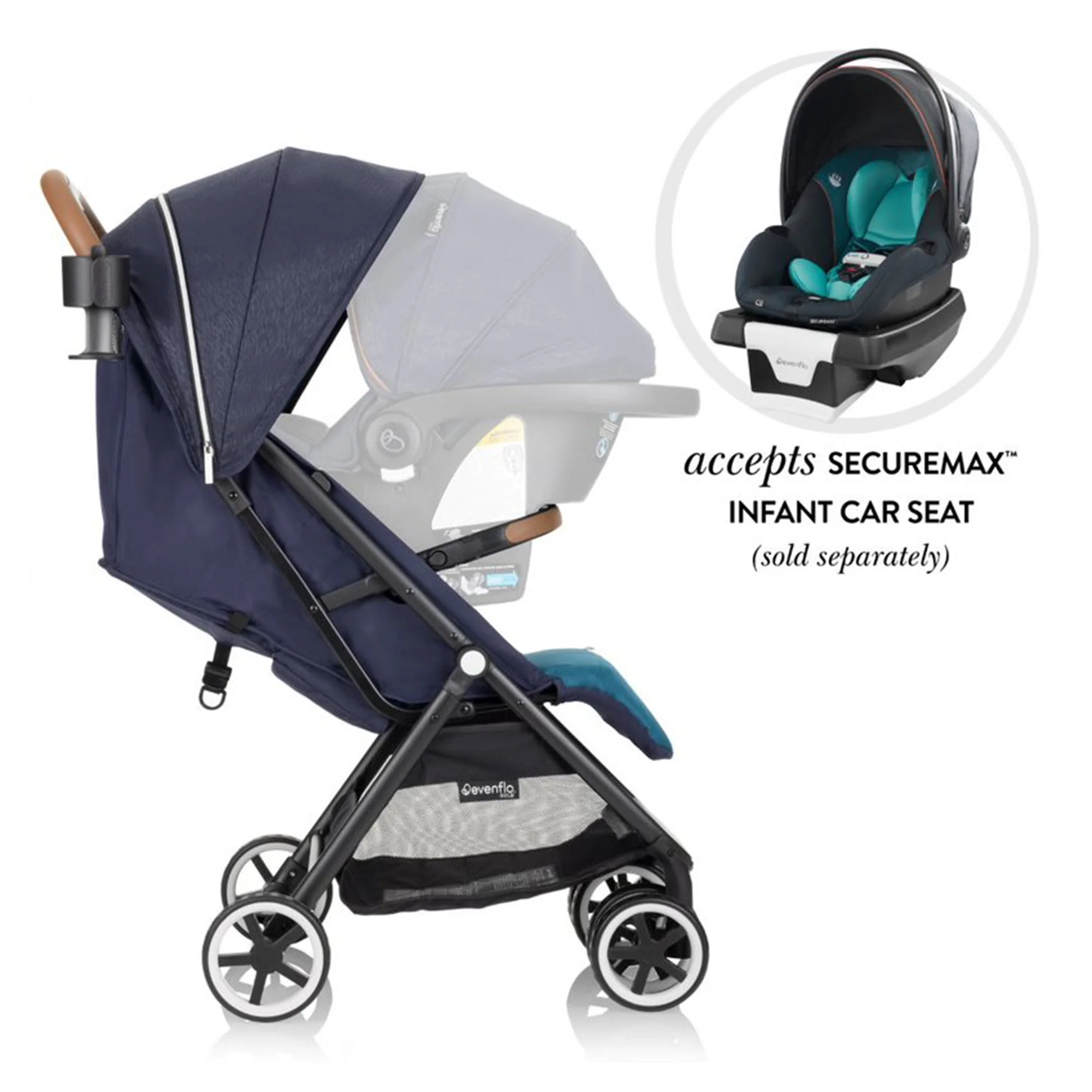 Evenflo 18812312 Gold Otto Folding Lightweight Travel Stroller, Sapphire Blue - Image 8