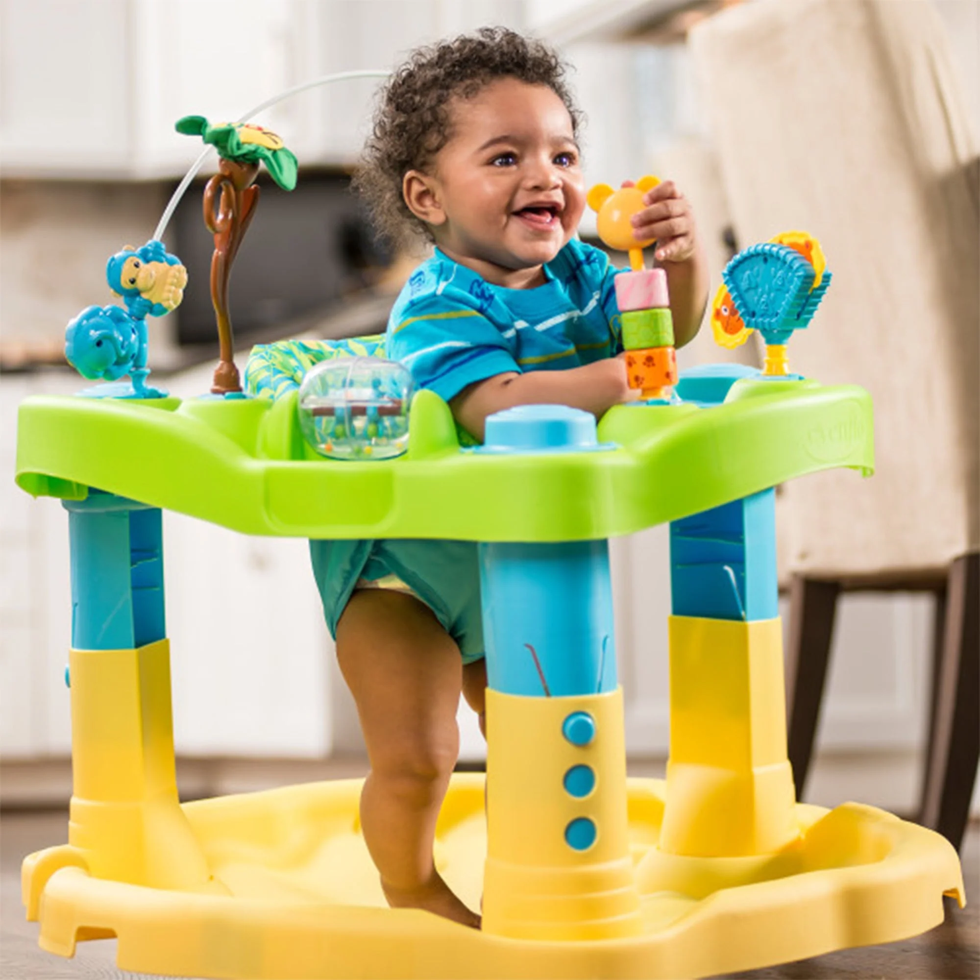 Evenflo ExerSaucer Zoo Friends Bouncing Activity Saucer with Full Seat Cushion - Image 12