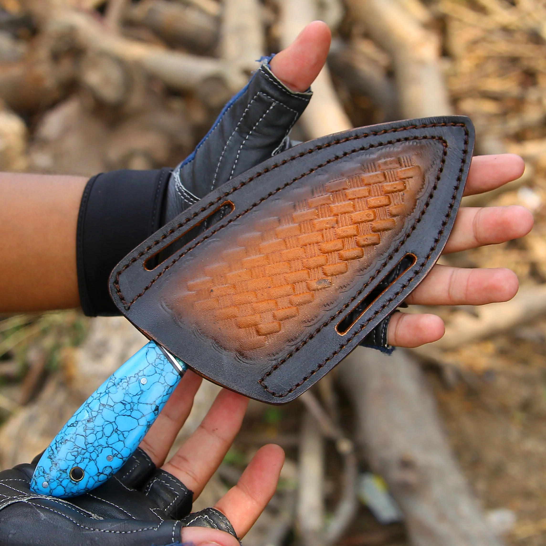 Evoke Handmade Hunting Knife with Leather Sheath - Image 8