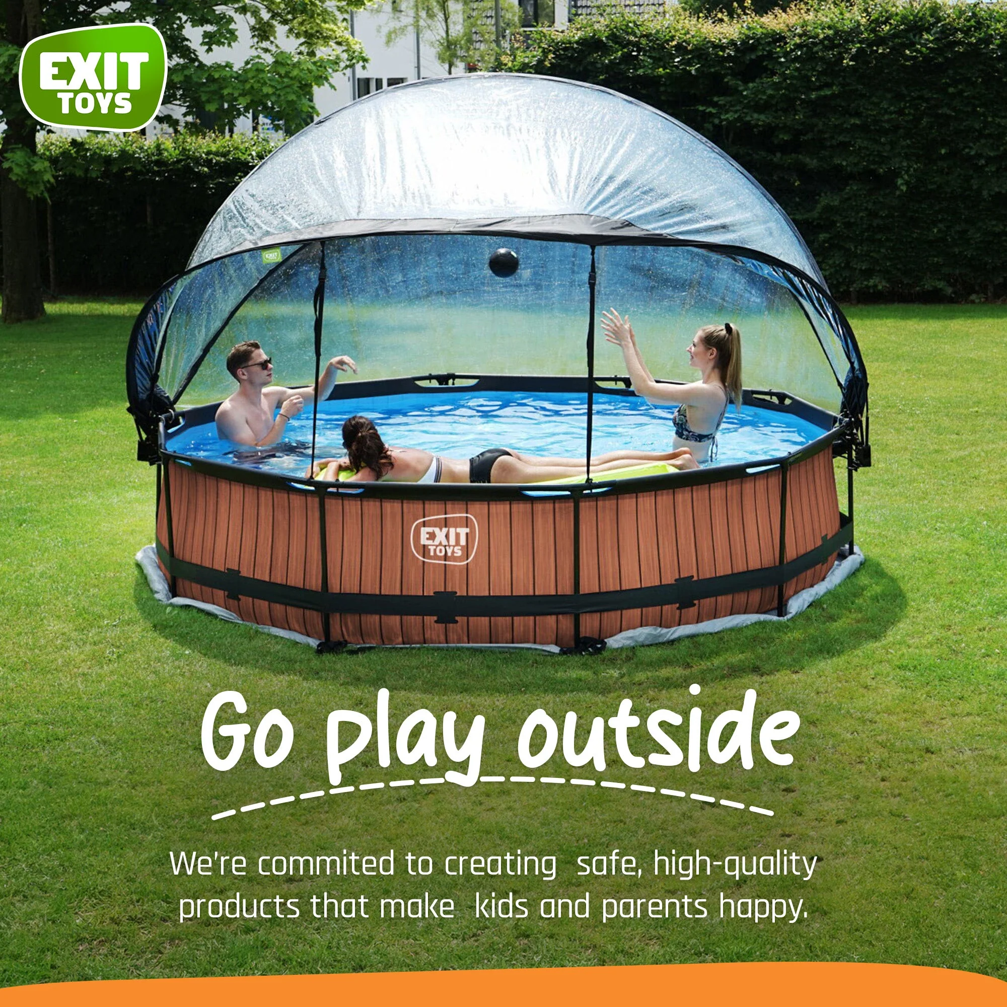 EXIT Toys 12 Foot Round Multifunctional Cover Dome Enclosure for Outdoor Pools - Image 4