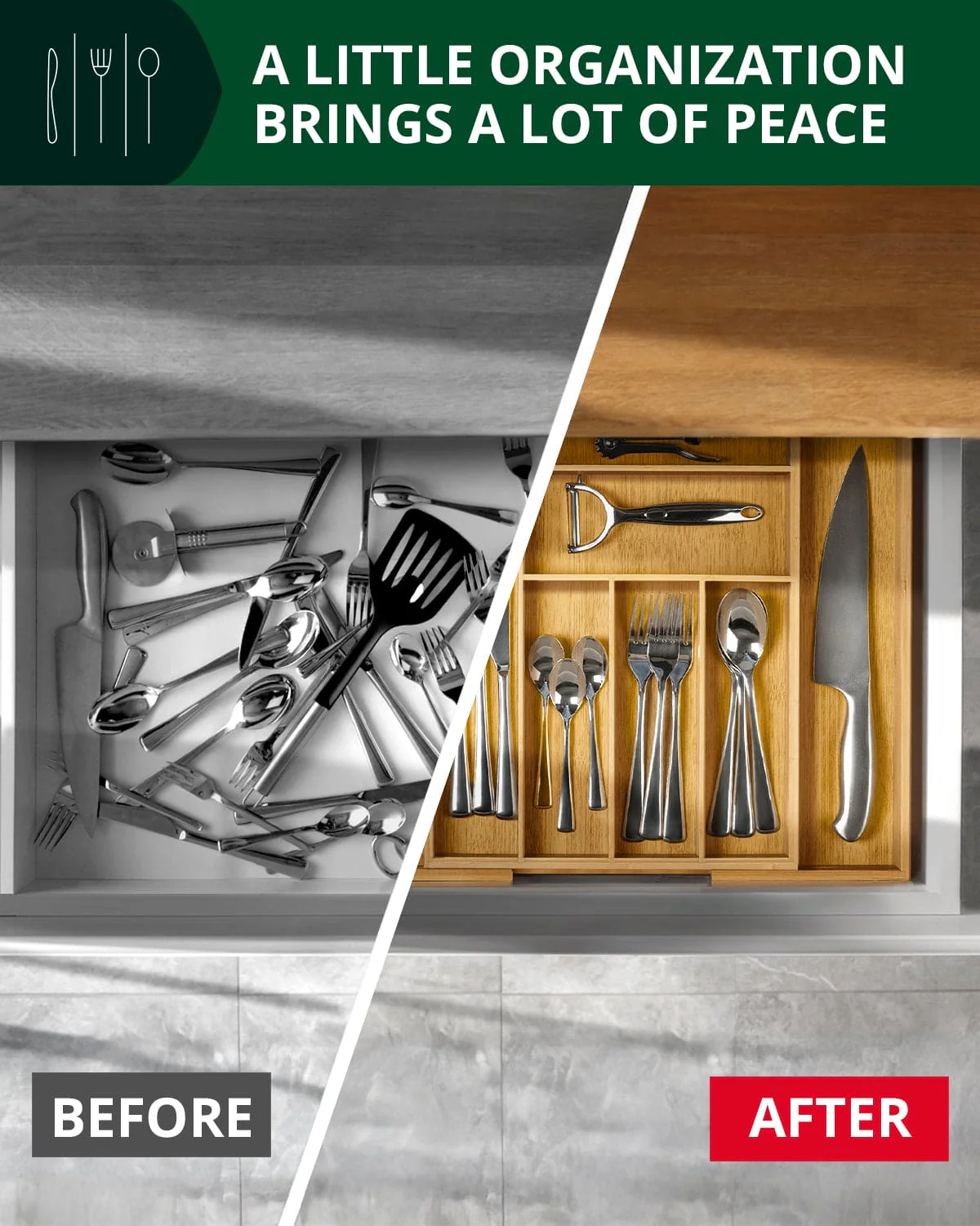 Expandable Silverware Organizer (8 Slots) - Image 5
