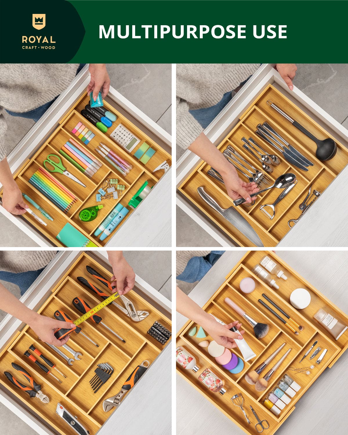 Expandable Silverware Organizer (8 Slots) - Image 6