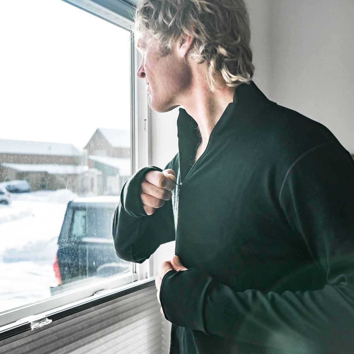 Heavyweight Men's Wool 1/4 Zip - 100% Merino Wool - Image 10