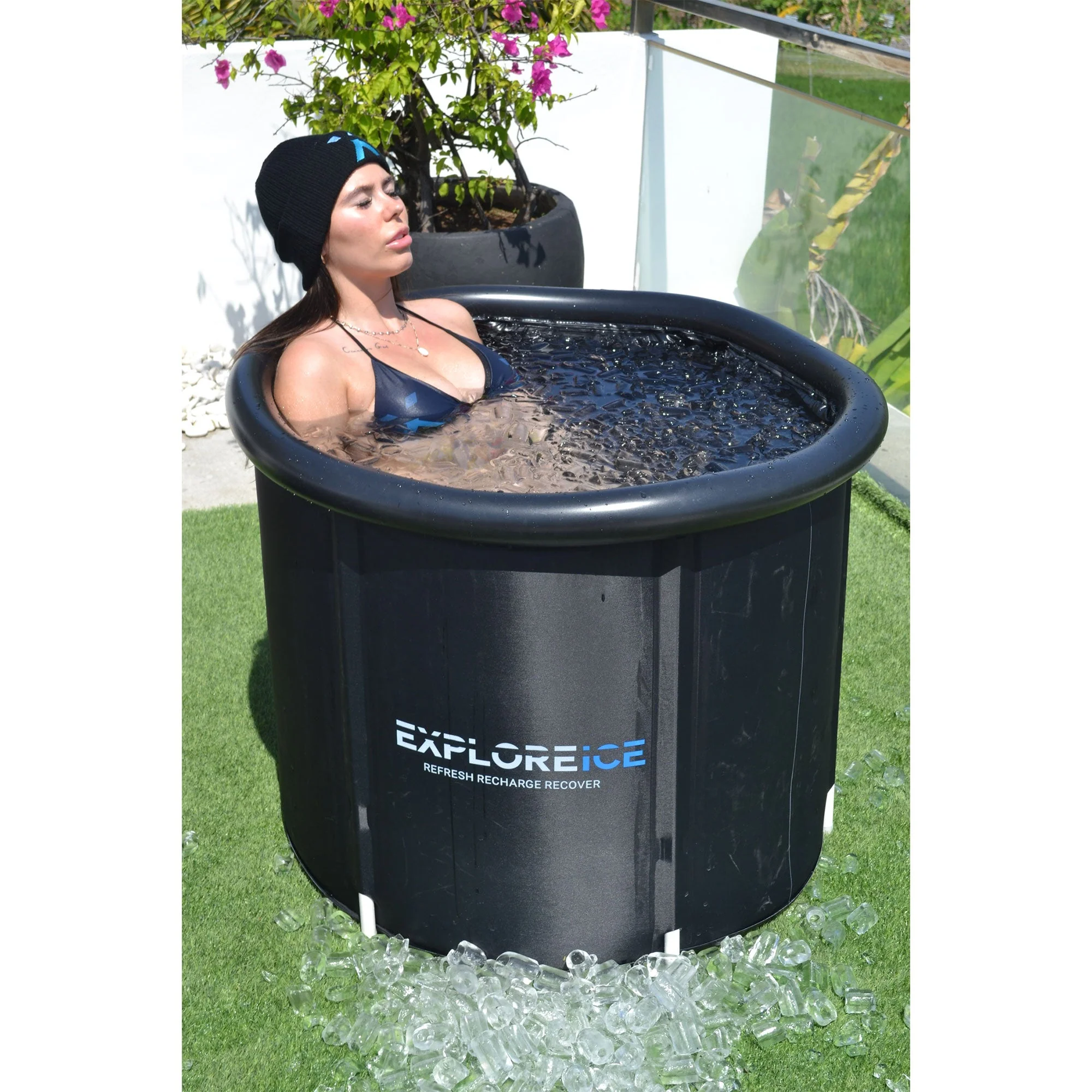 Explore Ice Bath Pro Max Extra Large Outdoor Athlete Cold Plunge Bath Tub, Black - Image 9