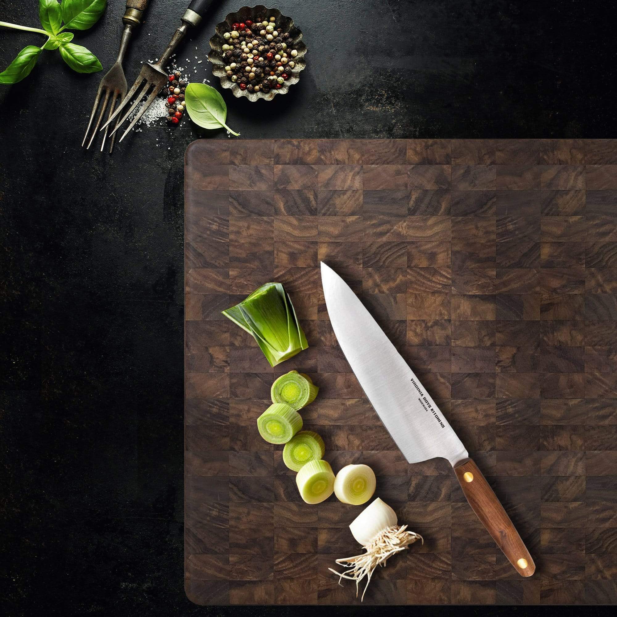Extra Large Walnut Wood End Grain Butcher Block Cutting Board with Juice Groove - Image 15