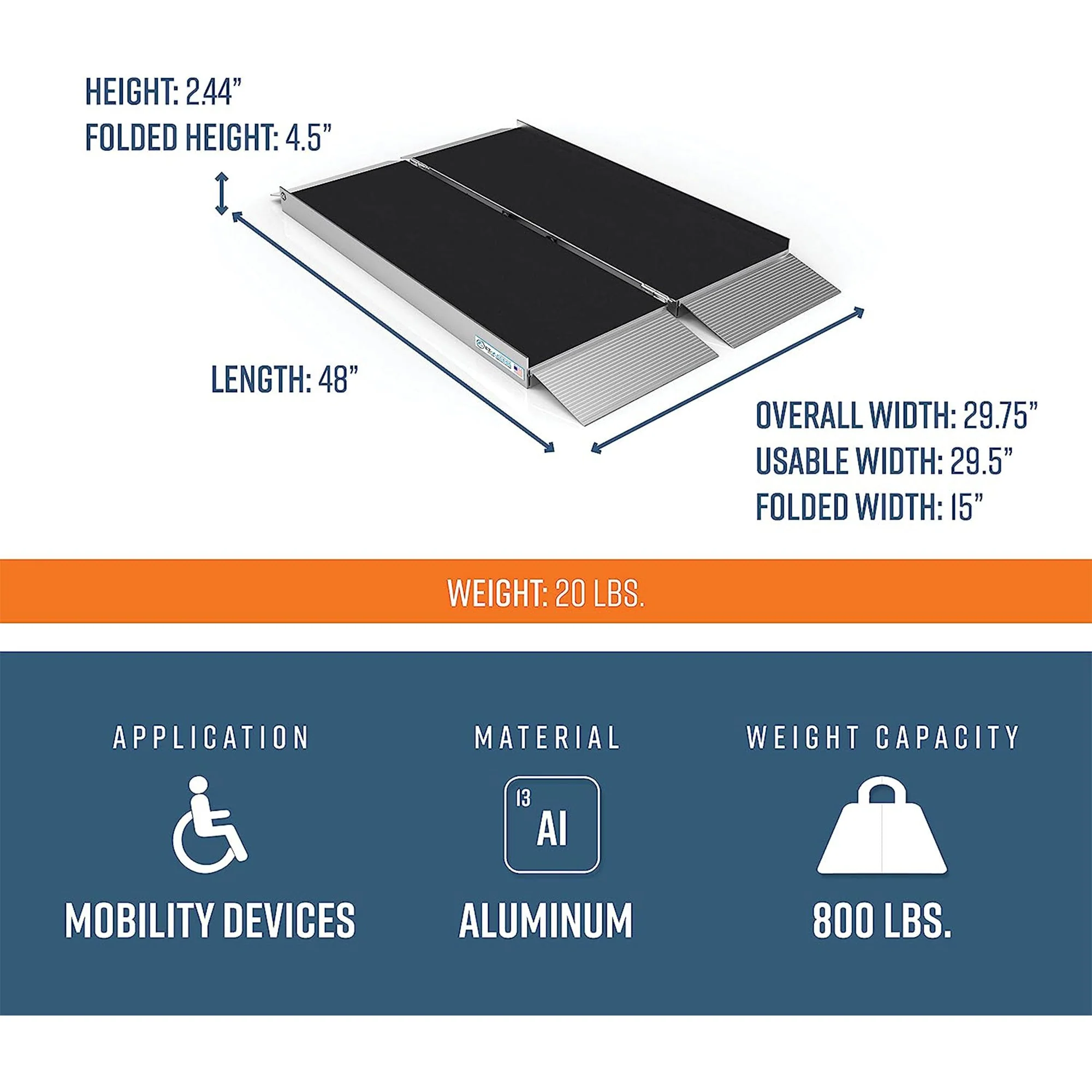 EZ-ACCESS 4 Foot SUITCASE Singlefold Portable Ramp w/ Surface That Resists Slips - Image 5