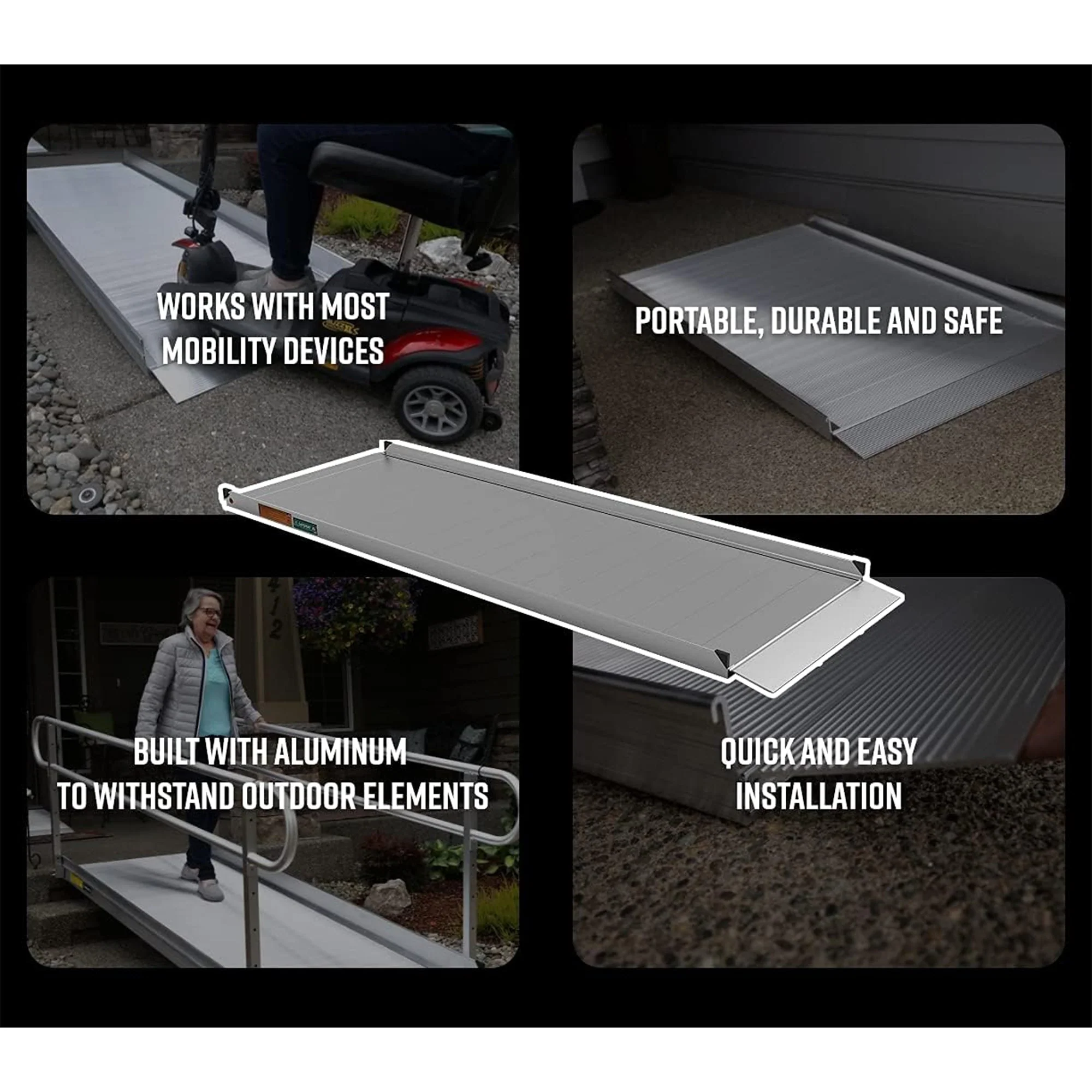 EZ-ACCESS GATEWAY 3G 10 Foot Solid Surface Aluminum Portable Wheelchair Ramp - Image 4