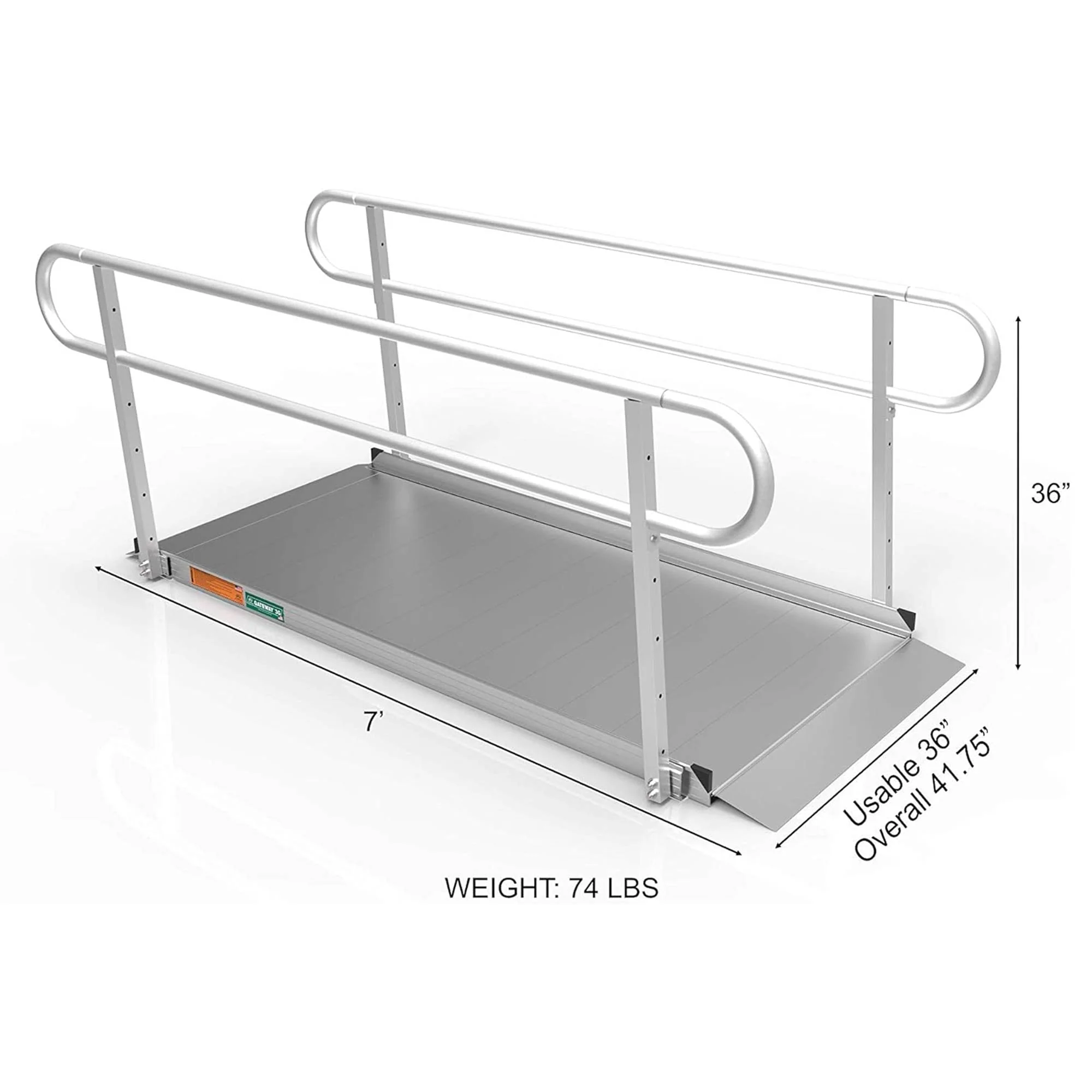 EZ-ACCESS GATEWAY 3G 7 Foot Solid Surface Aluminum Portable Wheelchair Ramp - Image 2