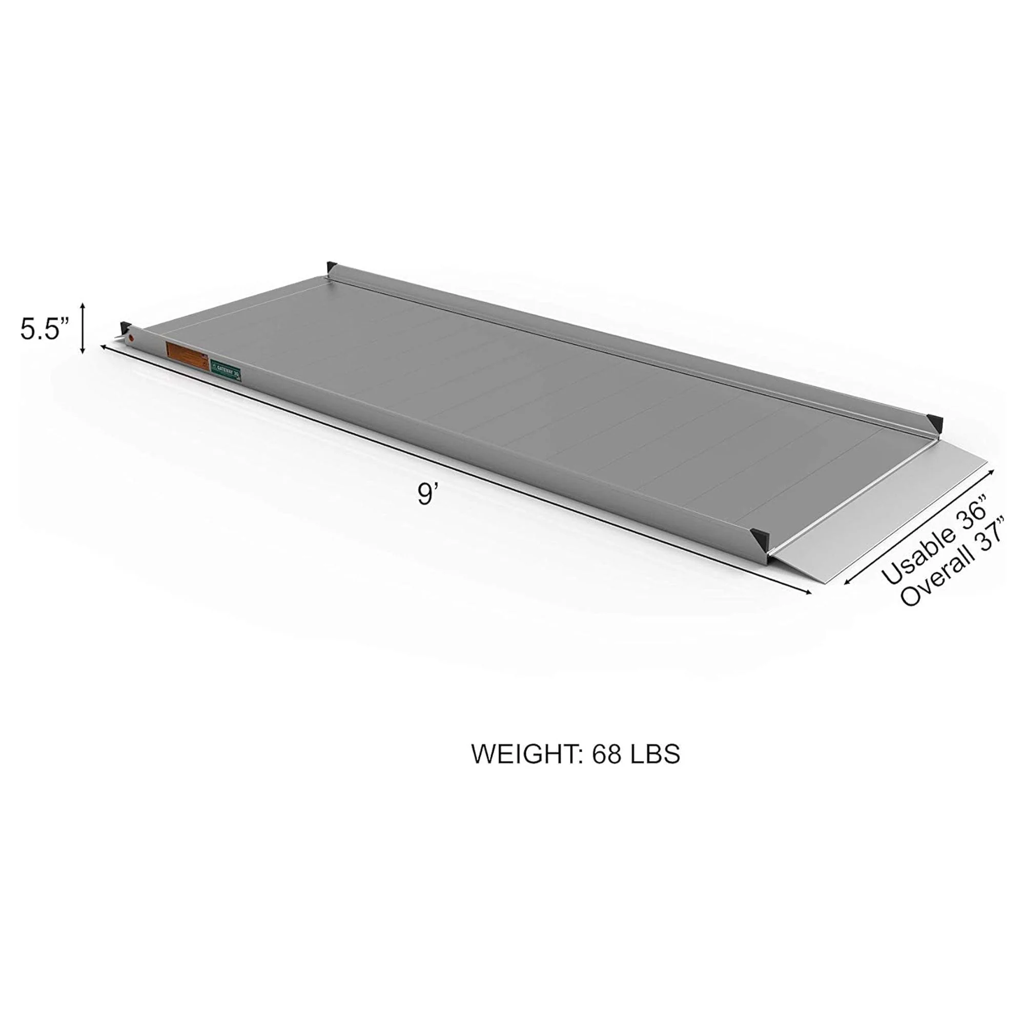 EZ-ACCESS GATEWAY 3G 9 Foot Solid Surface Aluminum Portable Wheelchair Ramp - Image 3
