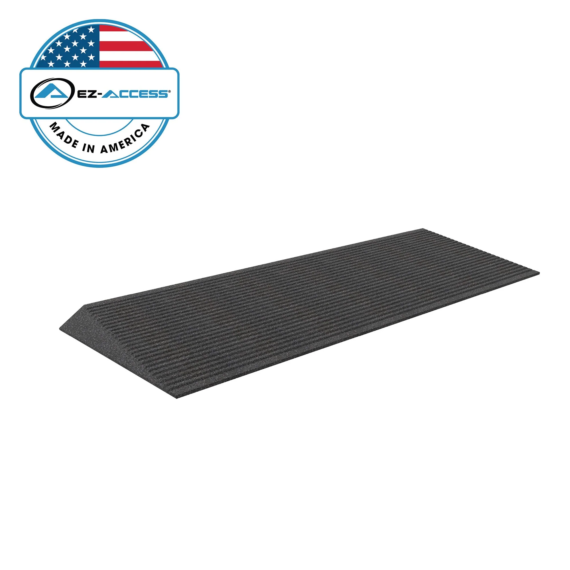EZ-ACCESS TRANSITIONS 1.5" Non Slip Rectangular Rubber Angled Entry Mat, Black - Image 2