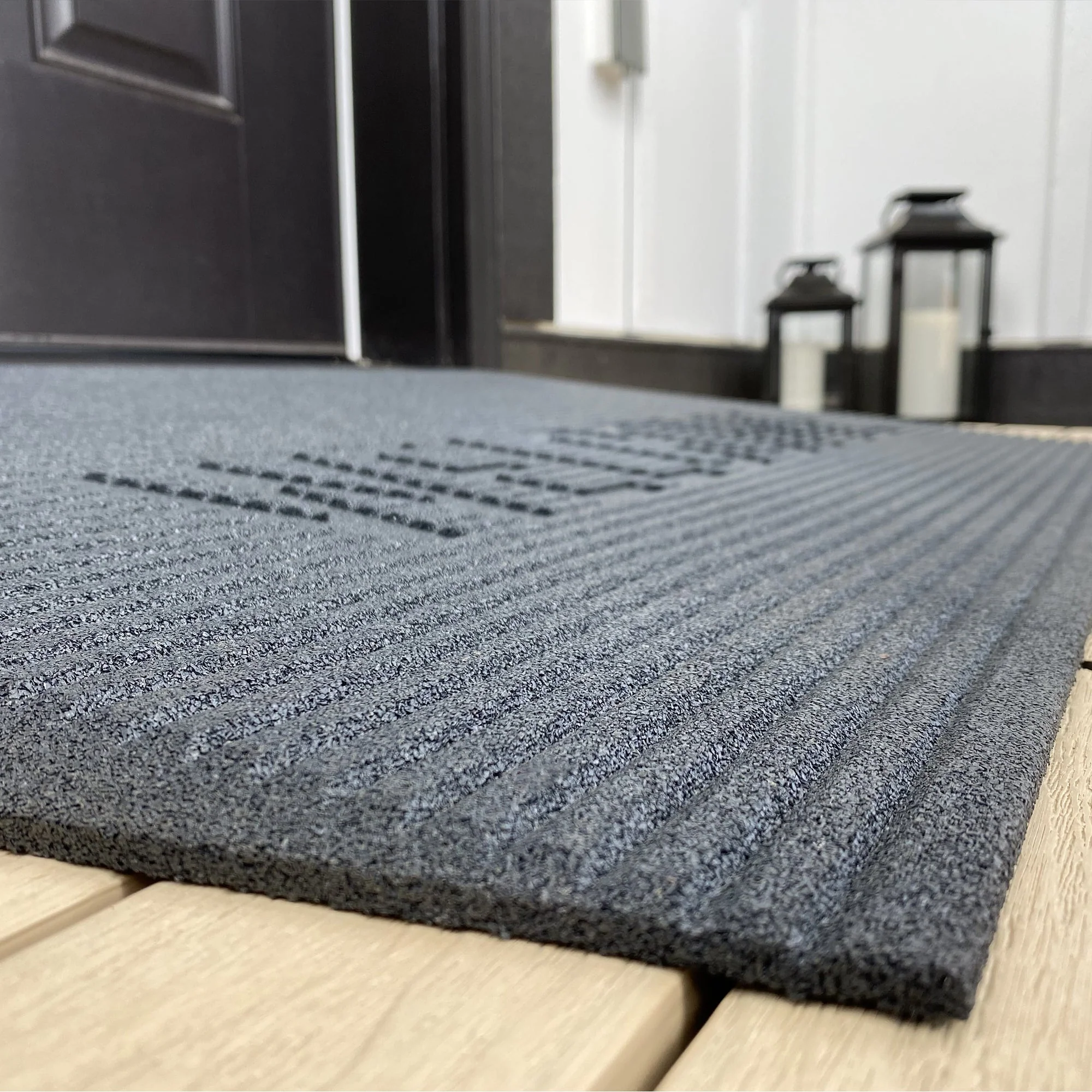 EZ-ACCESS TRANSITIONS 2.5" Rectangular Rubber Angled Welcome Entry Mat, Gray - Image 4
