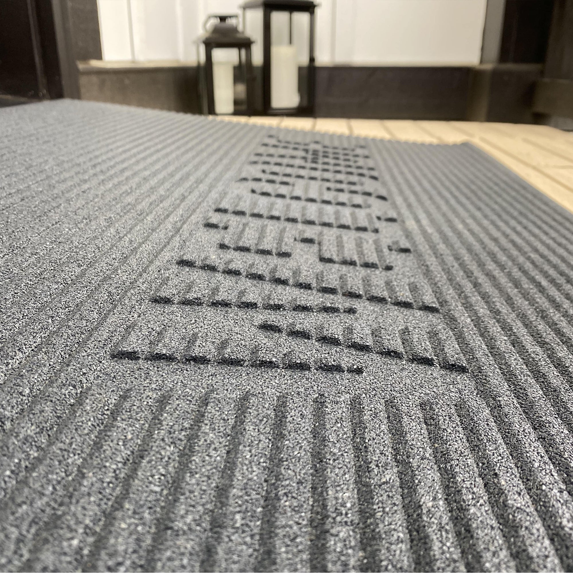 EZ-ACCESS TRANSITIONS 2.5" Rectangular Rubber Angled Welcome Entry Mat, Gray - Image 5