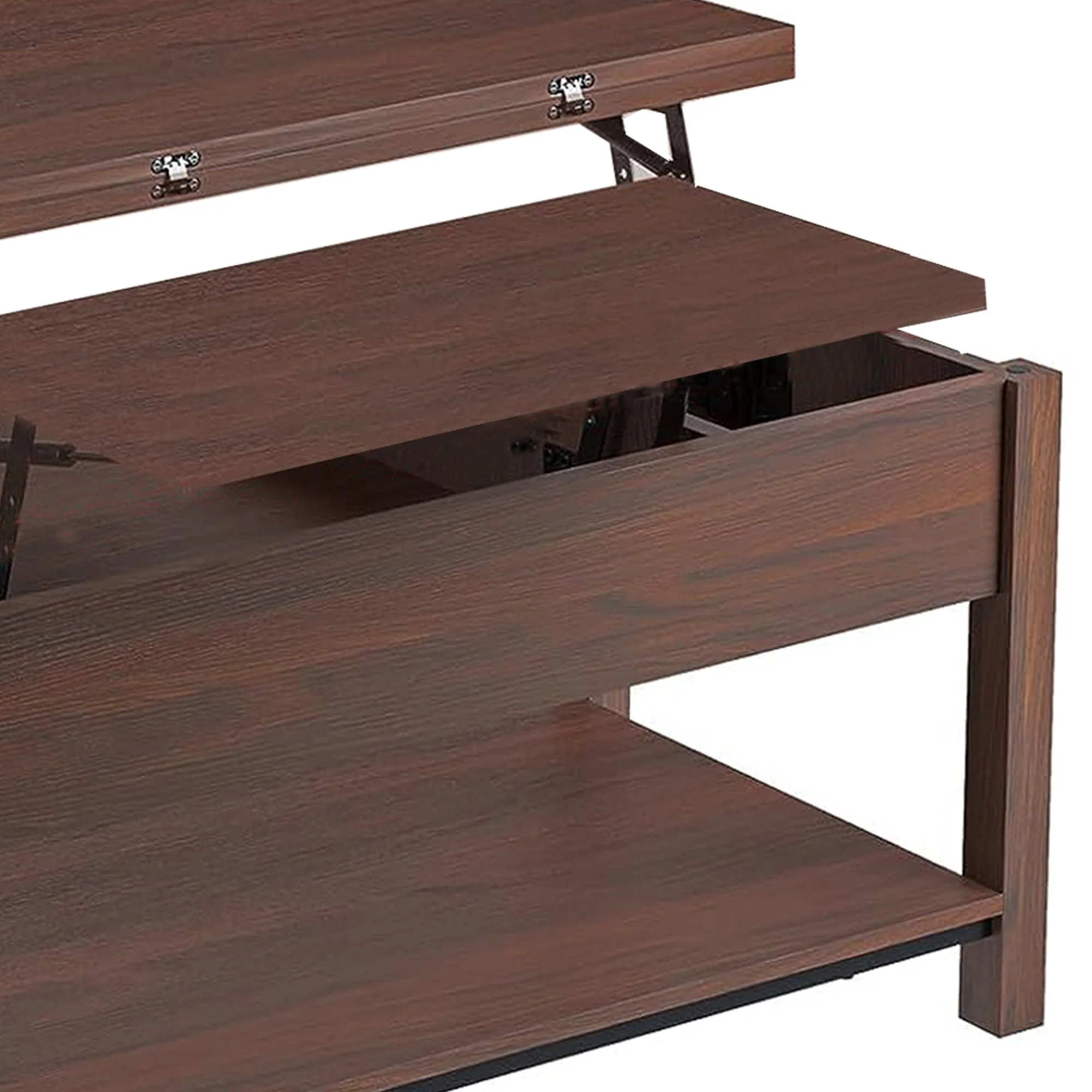 FABATO 4 in 1 Multi-Function Convertible Coffee Table with Storage, Espresso - Image 3