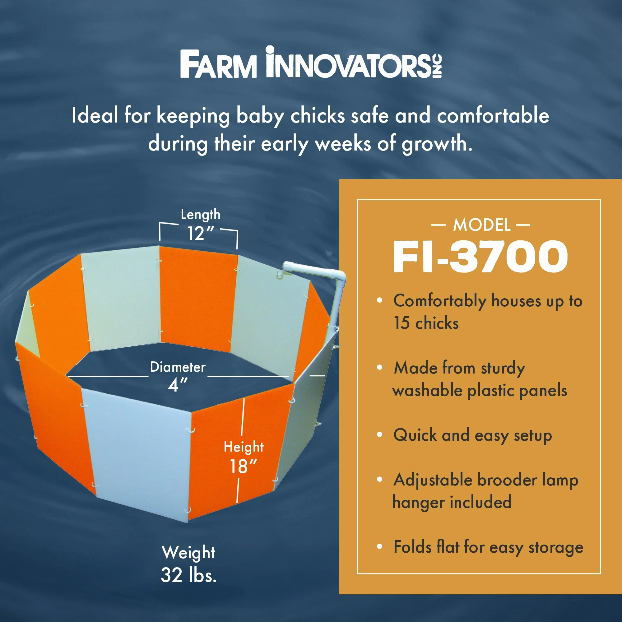 Farm Innovators 3700 Baby Chick Starter Home Kit with Adjustable Lamp Hanger - Image 3
