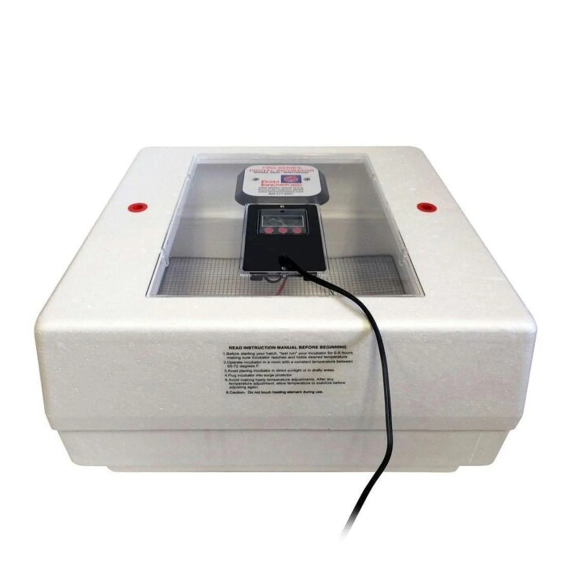 Farm Innovators 40W Digital Circulated Air Incubator for Up to 48 Eggs, White - Image 8