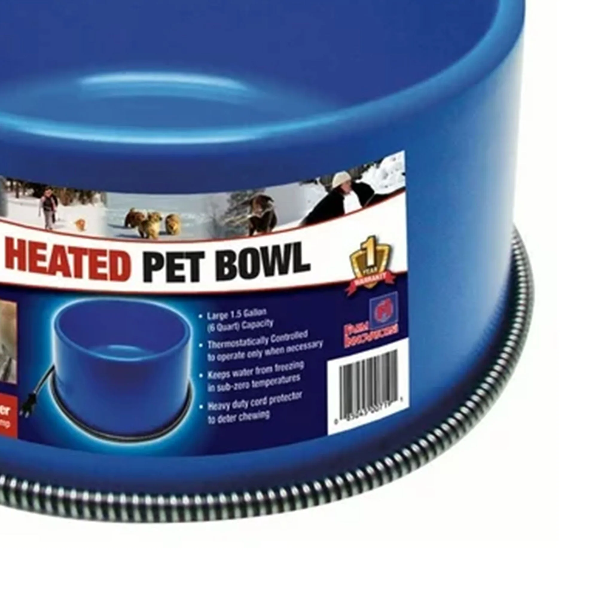 Farm Innovators 60 Watt Premium Plastic Heated Pet Dog and Cat Water Bowl, Blue - Image 8