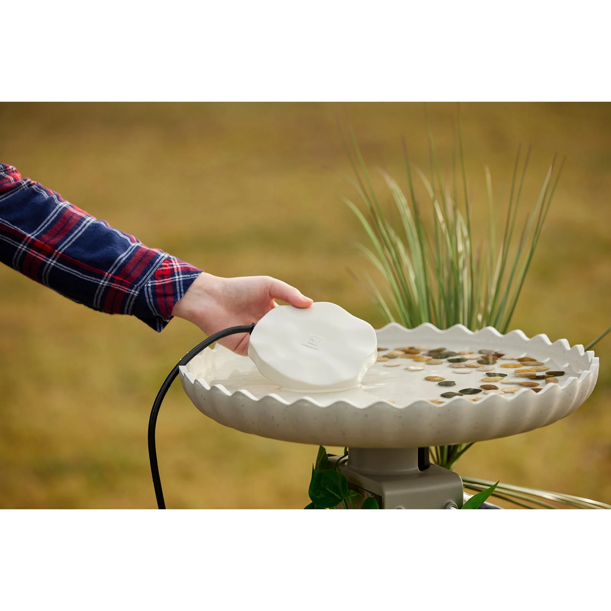 Farm Innovators HR-75 Decorative Heated Rock Bird Bath De-Icer, 75 Watts, Beige - Image 5